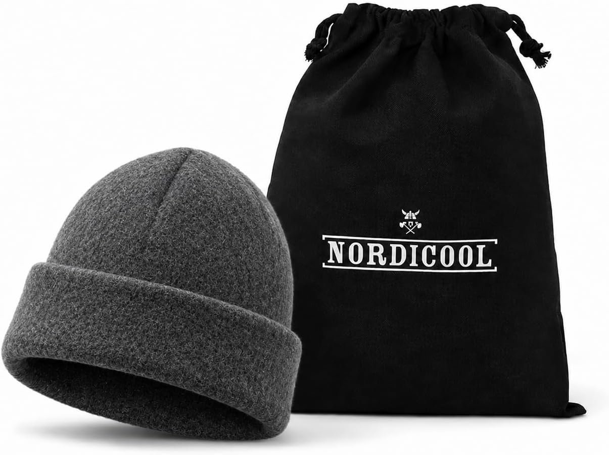 Merino Wool Sauna Hat for Men & Women | Flexible Fit Sauna Cap | Heat & Hair Protection with Organic Cotton Travel Bag