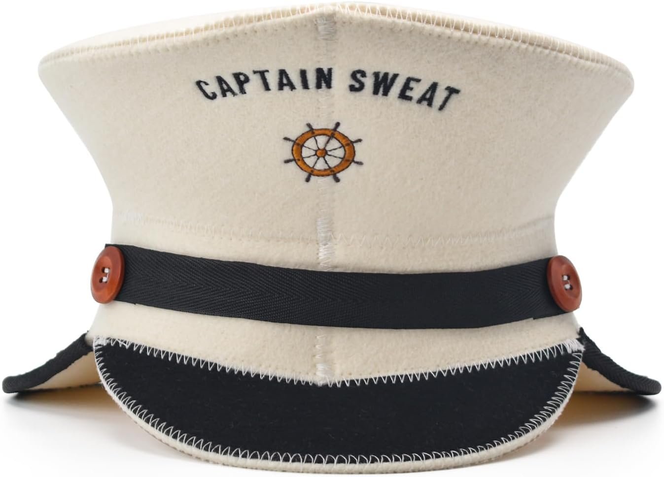 Halsa Sauna Hat – Captain Sweat Wool Sauna Cap for Men & Women, Eco-Friendly, Handmade, Breathable, One Size Fits All – Spa, Steam Room, Banya