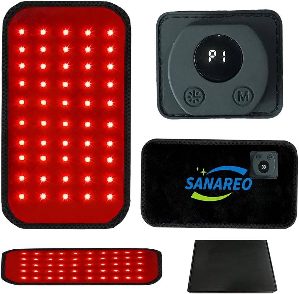 Red Light Therapy Belt, 2 in 1 LED Bead Infrared Light Therapy for Body, Wearable Wrap with Timer for Back Shoulder 660nm&850nm Infrared Light Device Home Use（Dark Black）