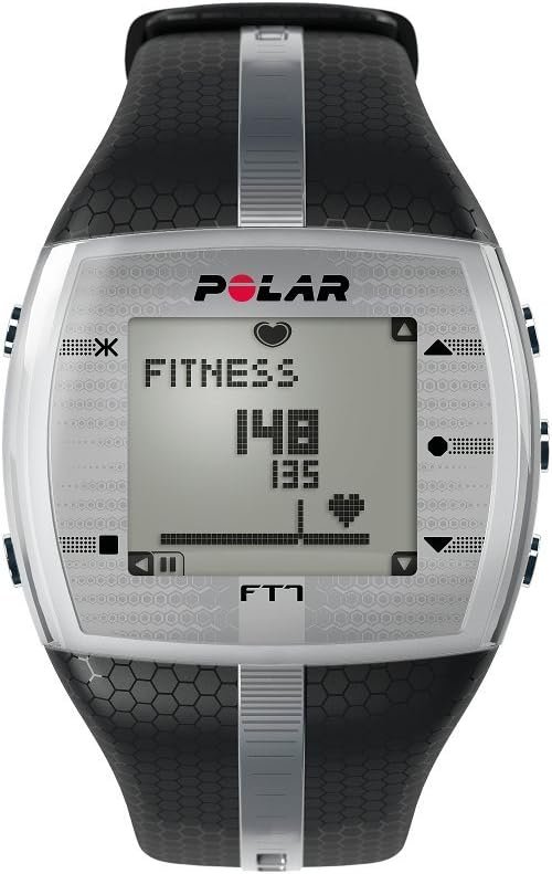 POLAR FT7 Men’s Heart Rate Monitor Watch M- XXL Strap (Black/Silver)