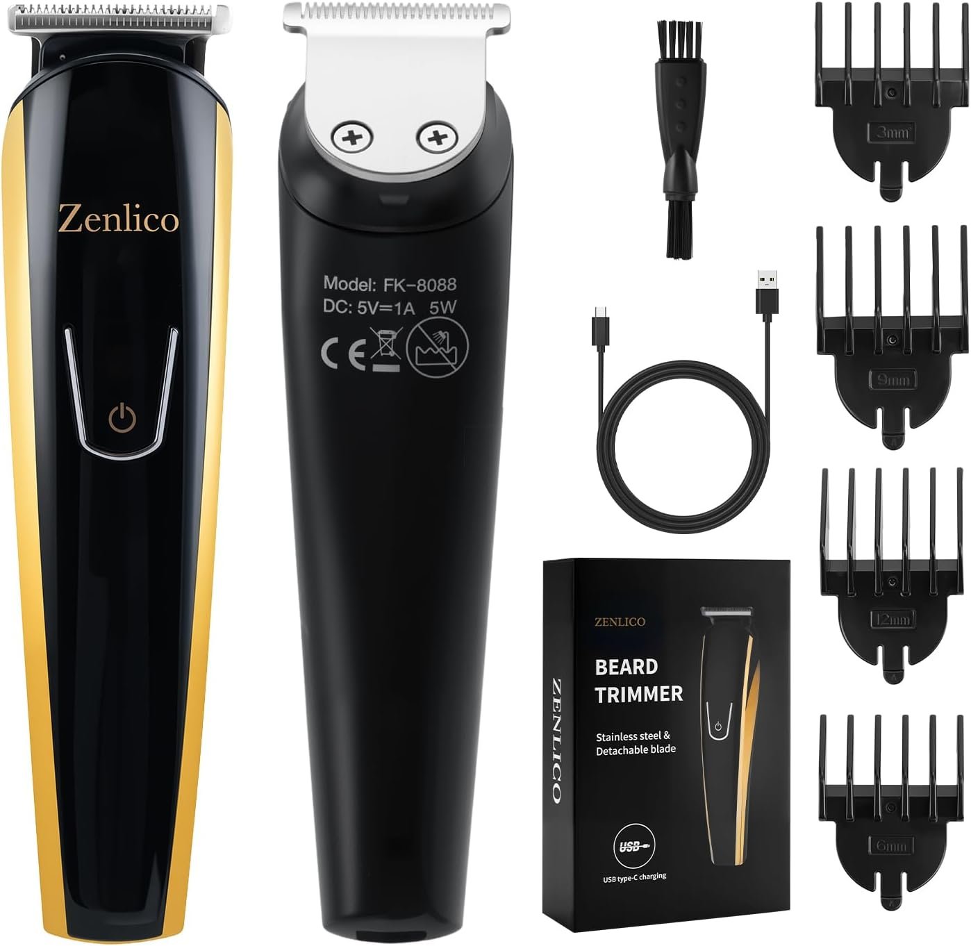 Beard Trimmer for Men, Rechargeable Men’s Hair Trimmer for Mustache, Electric Razor & Body Grooming Kit for Beard, Face, Groin & Manscaping, Birthday Valentines Ideal Gift for Men