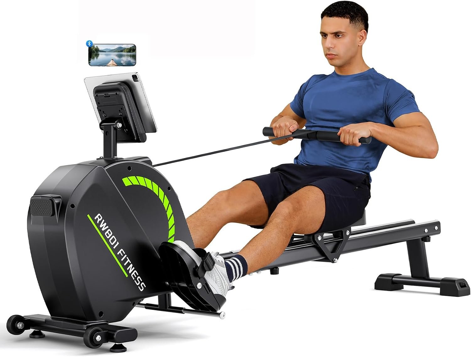 Dripex Rowing Machines for Home, Upgraded Rowing Machine Max 350 LBS, Magnetic Rower with 16 Levels of Workout Resistance, Dual Slide Rail, App Supported, LCD Monitor, Row Machine for Gym Exercise