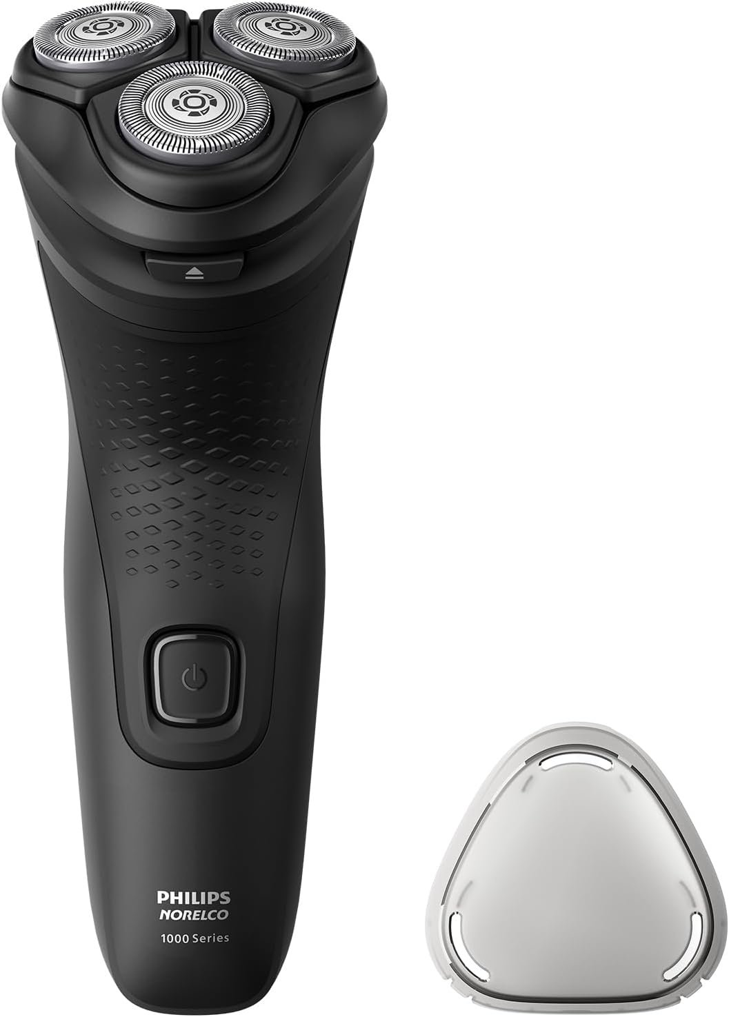 Philips Norelco Shaver 1100 Series, Dry Electric Shaver, 27 Self-Sharpening ComfortCut Blades, 4D Floating Heads, P-Cap, Deep Black, Model S1016/90