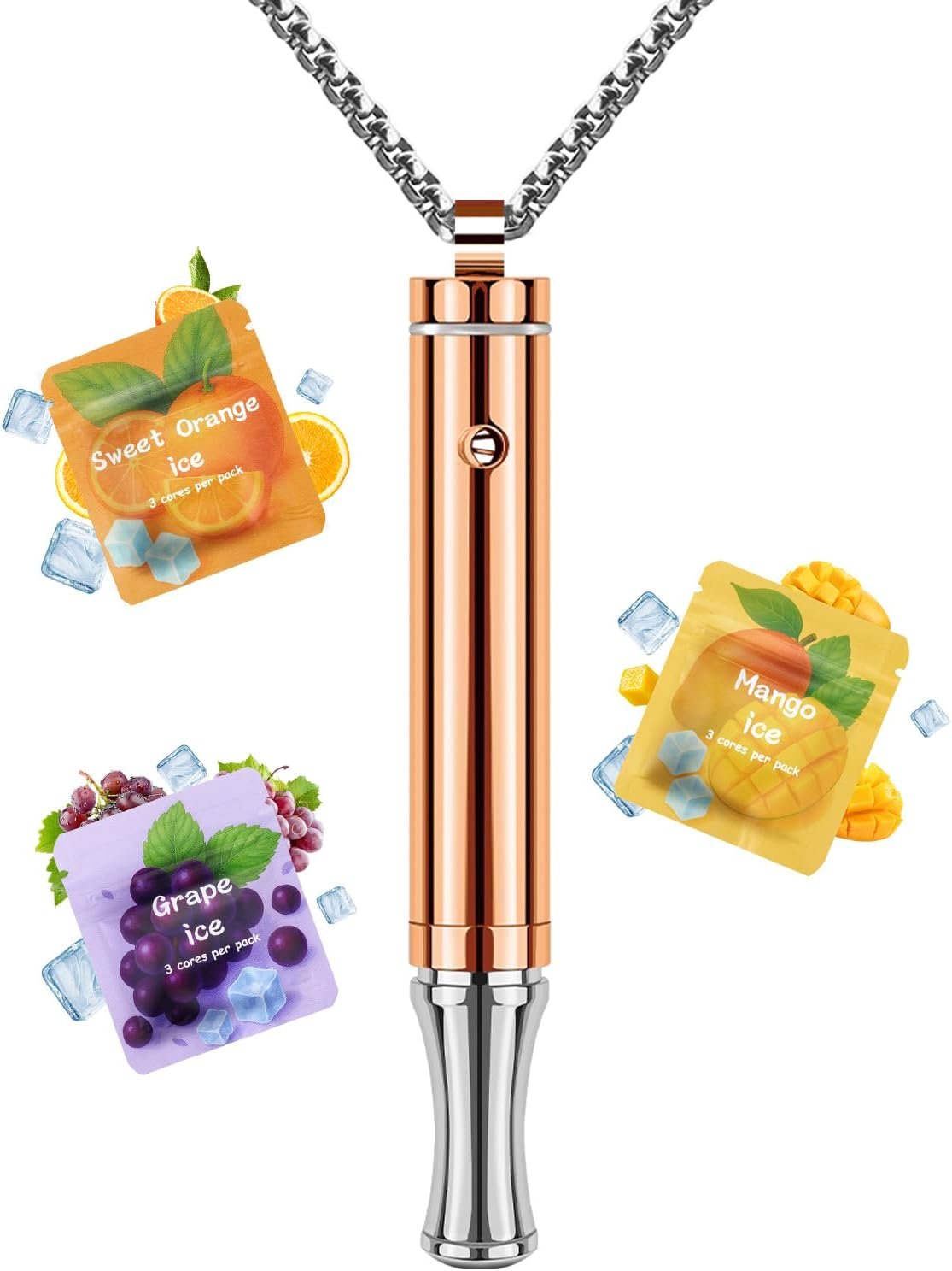 Breathing Necklace for Anxiety Adults – Adjustable Air Outlet Breathe Necklaces with Natural Flavored – Breath Free Stress Relief Device with Flavor – Meditation Gifts for Women Men