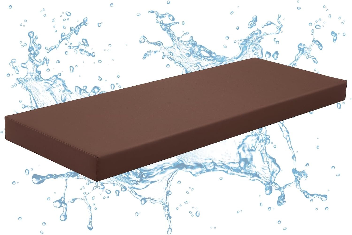 Tudomro 1 Pcs Sauna Seat Cushion Mat, Waterproof & Heat Resistant Pad, High-Density Foam Heat Insulation Mat,Infrared Sauna Accessories, Steam Room and Shower Bench (43 x 16 Inches,Brown)