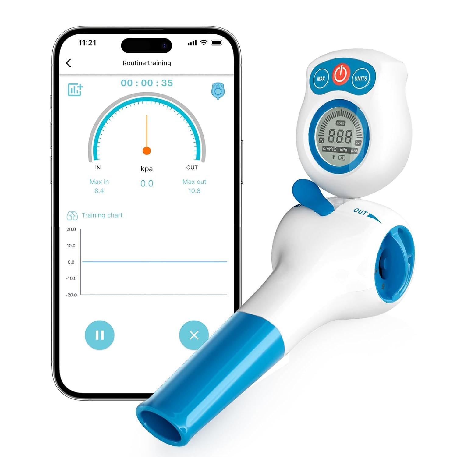 Sonmol Digital Breathing Exercise Device for Lungs with App & Bluetooth | 6 independent resistance levels, app games, travel case, MIP/MEP test & progress tracking – ideal for asthma/COPD, athletes