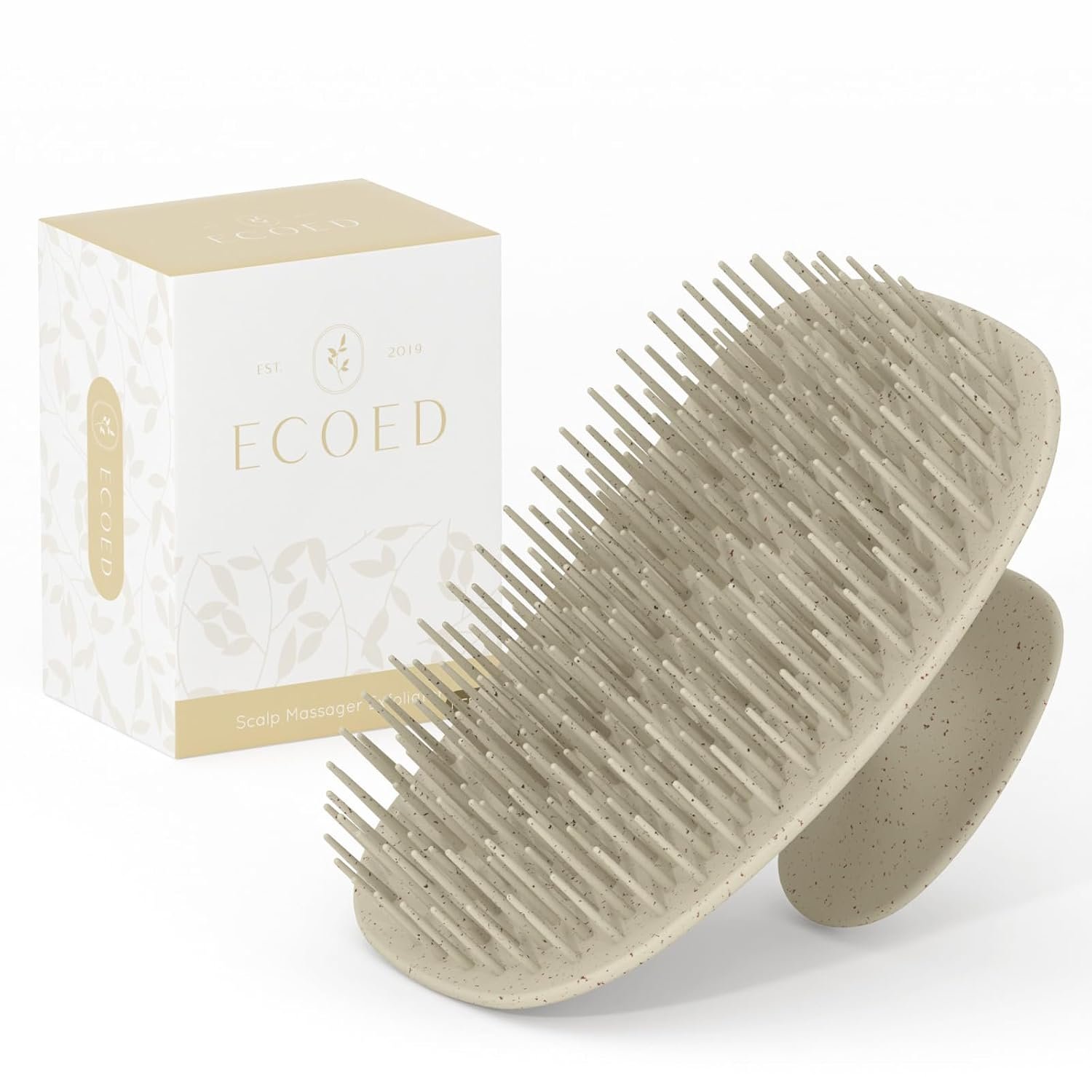 ecoed Scalp Massager Shampoo Brush,Scalp Scrubber for Dandruff Removal, Scalp Care Hair Brush Wet & Dry detangler for Men and Women. (Grey, 1pc- Soft for Short & Medium Hair)