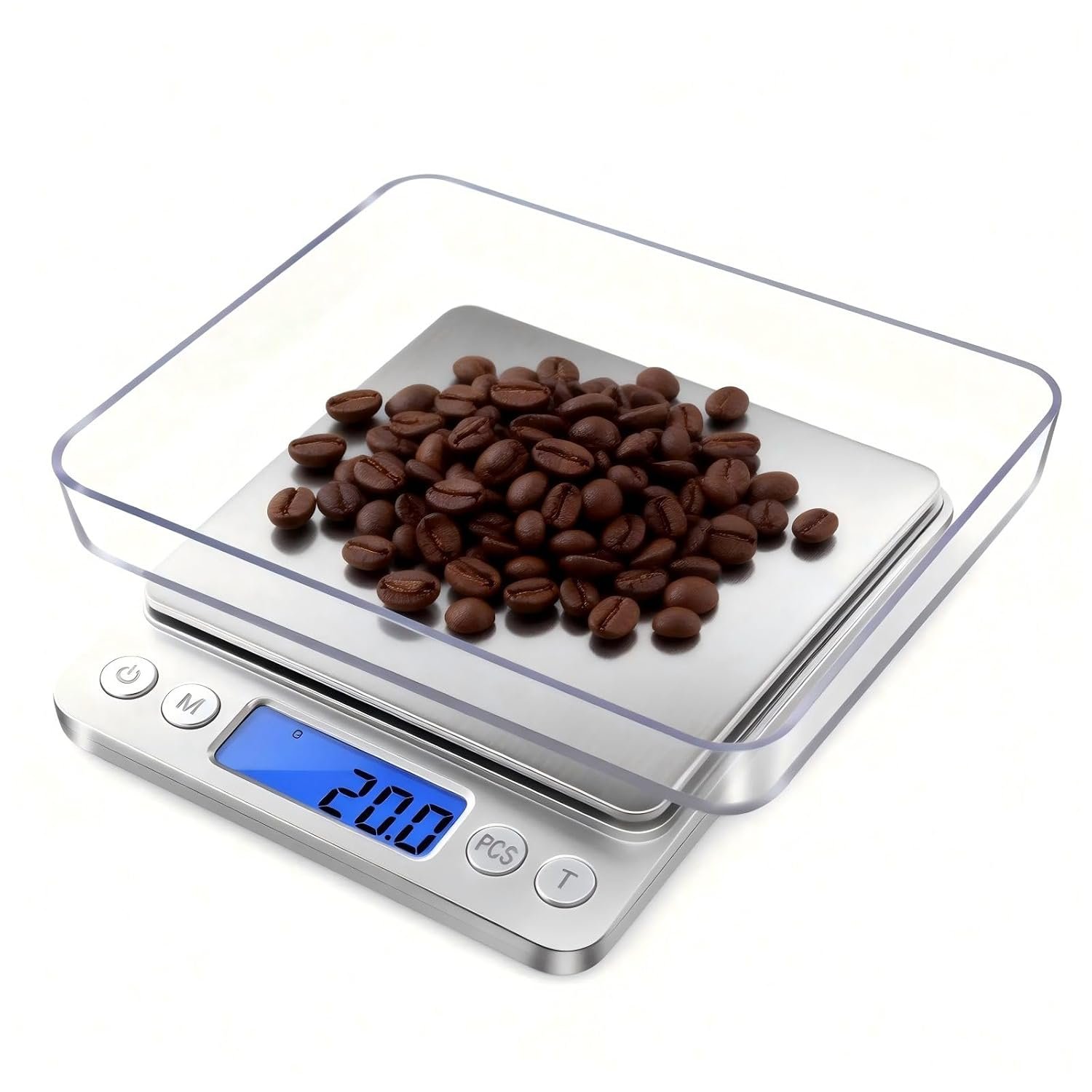 Digital Food Kitchen Scale, 105oz/0.01oz High Accuracy Mini Digital Scale for Cooking, Baking & Meal Prep, Measures in oz, Tare Function, 2 Trays, LCD Display