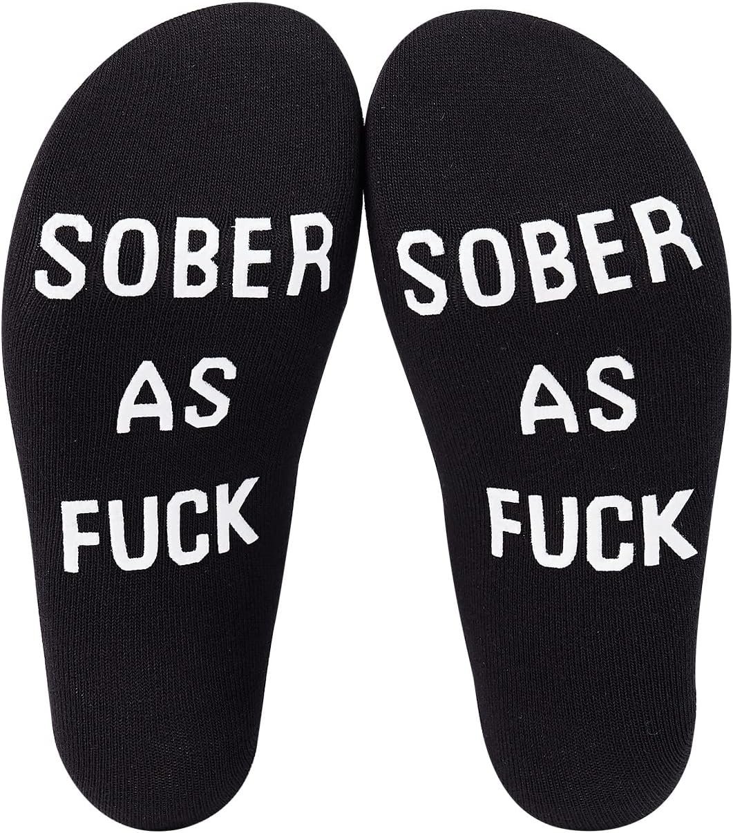 Sobriety Gift Recovery Socks Sober As Fuck Encouragement Gift,Vintage Sober As Fuck Clean Serene Steps To Recovery Socks