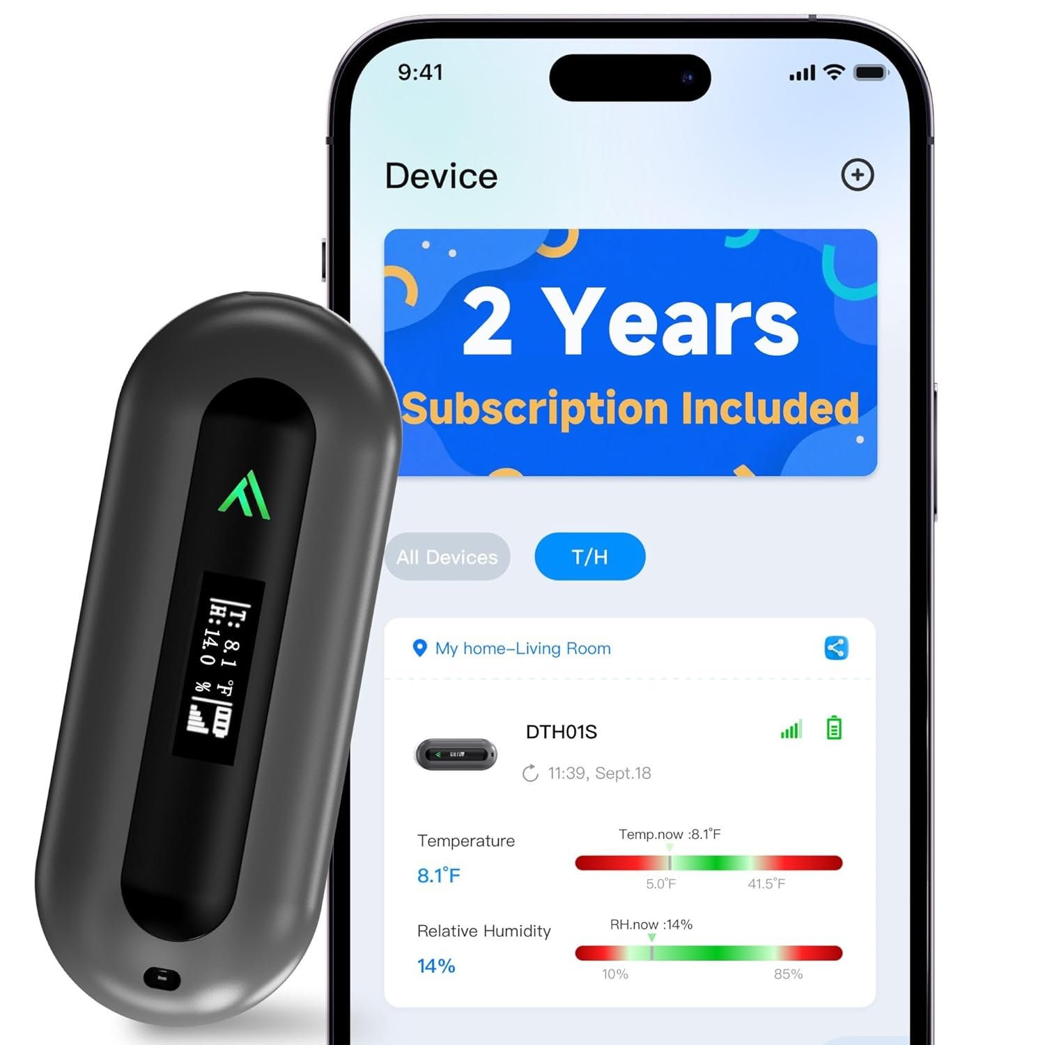 Cellular Temperature Monitor for RV Pet Safety – 4G Remote Temperature, Humidity & Power Outage Monitor for Vacation Home & Server Room | App Controlled | No WiFi | 2 Year Subscription Included | Swiss-Precision Sensor with 30-Second Updates for Faster Alerts and More Accurate Environmental Monitoring
