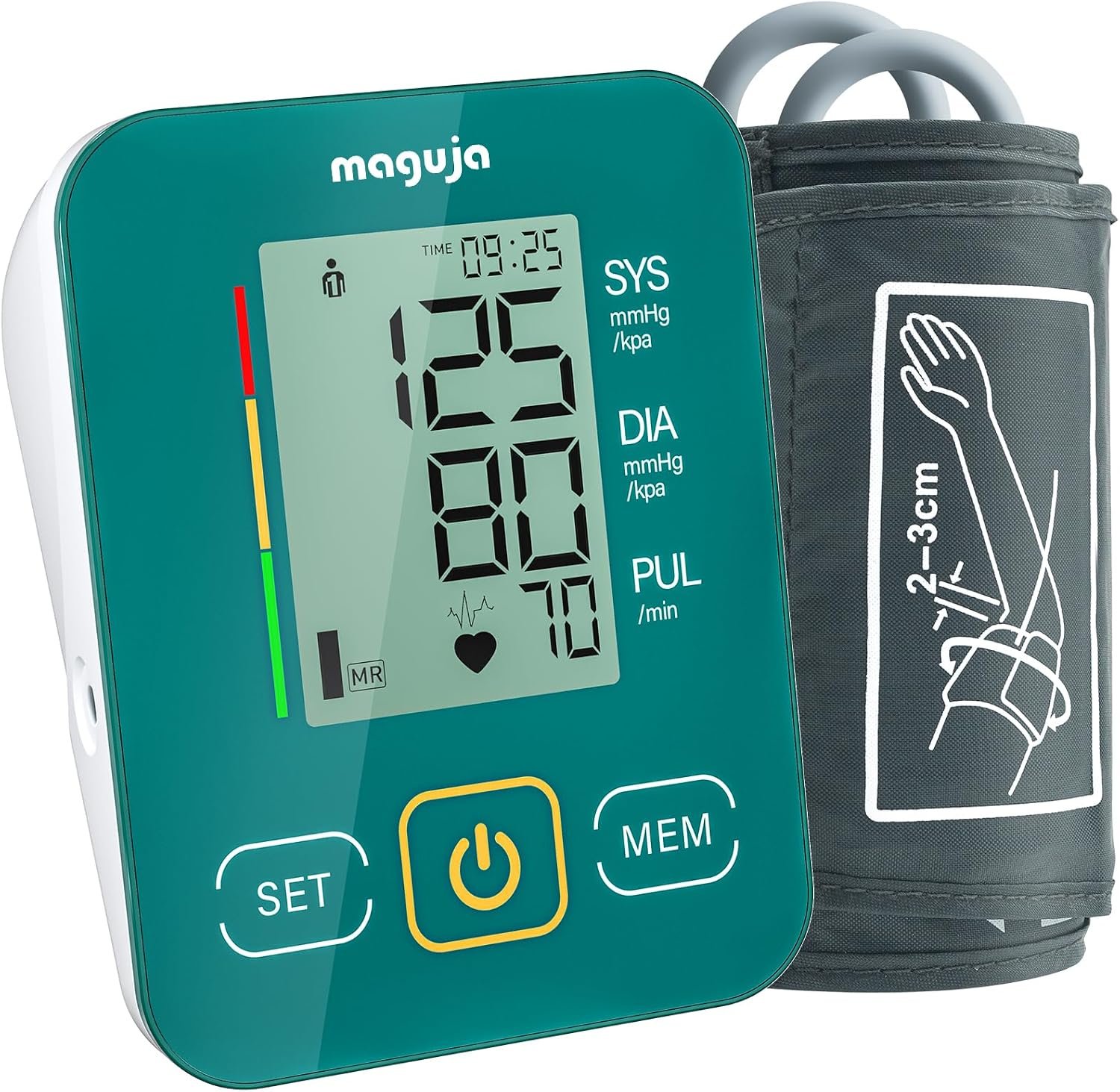 Arm Blood Pressure Monitor,maguja Blood Pressure Machine,BP Monitor Automatic Upper Arm Digital with Blood Pressure Cuff for Home Use (Green)