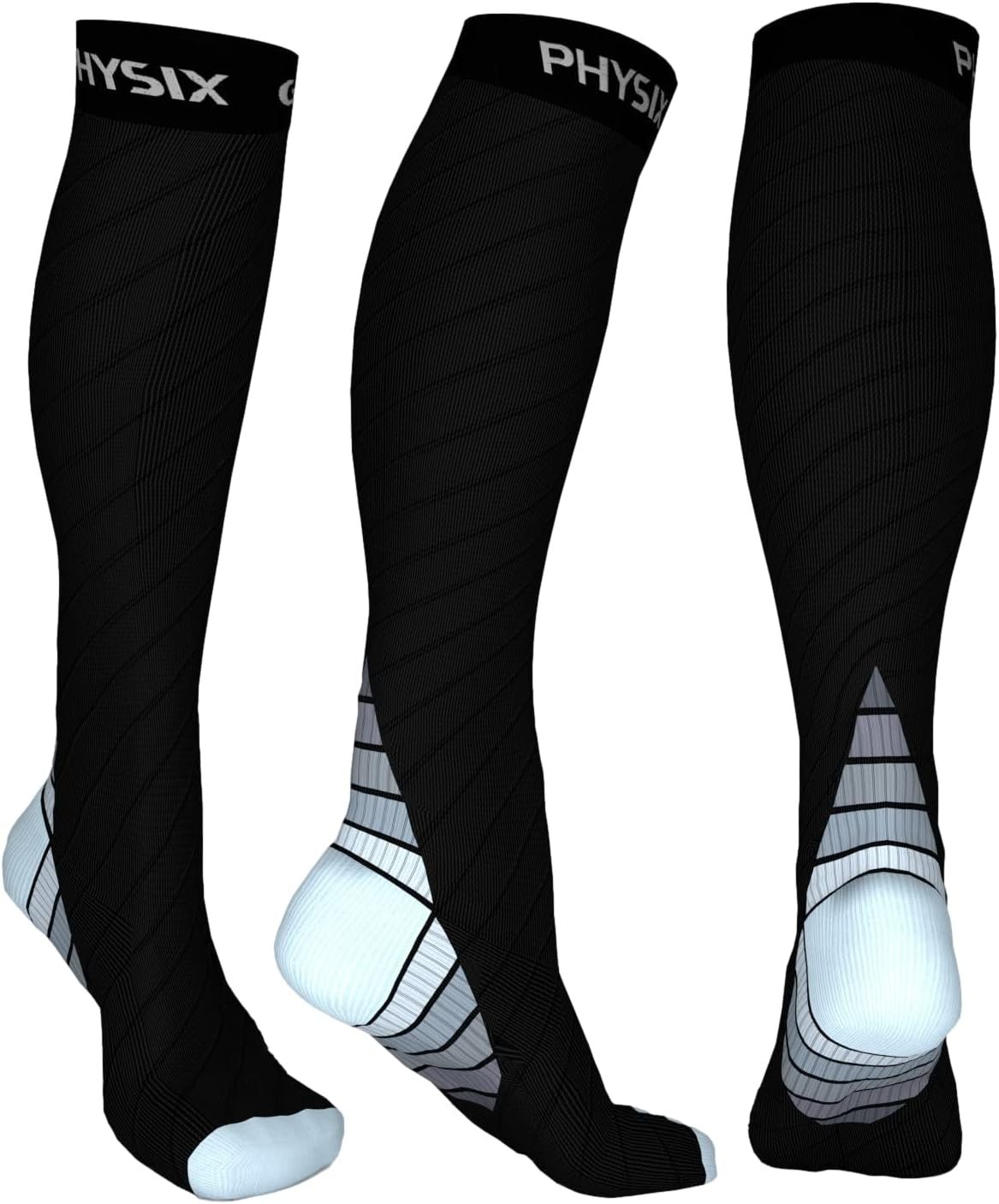 Physix Gear Compression Socks 20-30 mmHg – Men & Women – Running, Nurses, Shin Splints, Flight, Travel