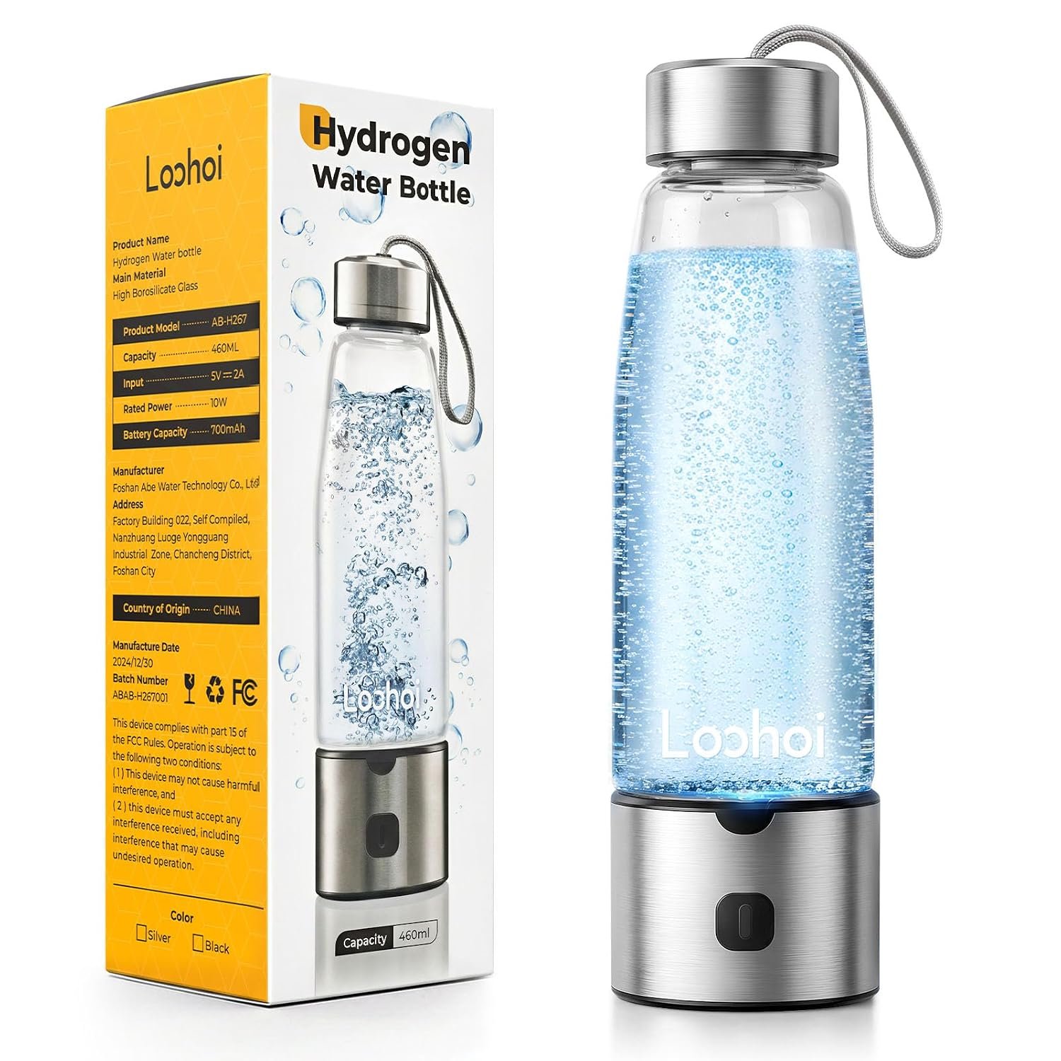 2026 New Hydrogen Water Bottle, Upgraded Hydrogen Generator with SPE/PEM Tech,16oz Portable Hydrogen-Rich Water Maker,Fast Hydrogen Production,Rechargeable Health Water Cup for Home Office Travel
