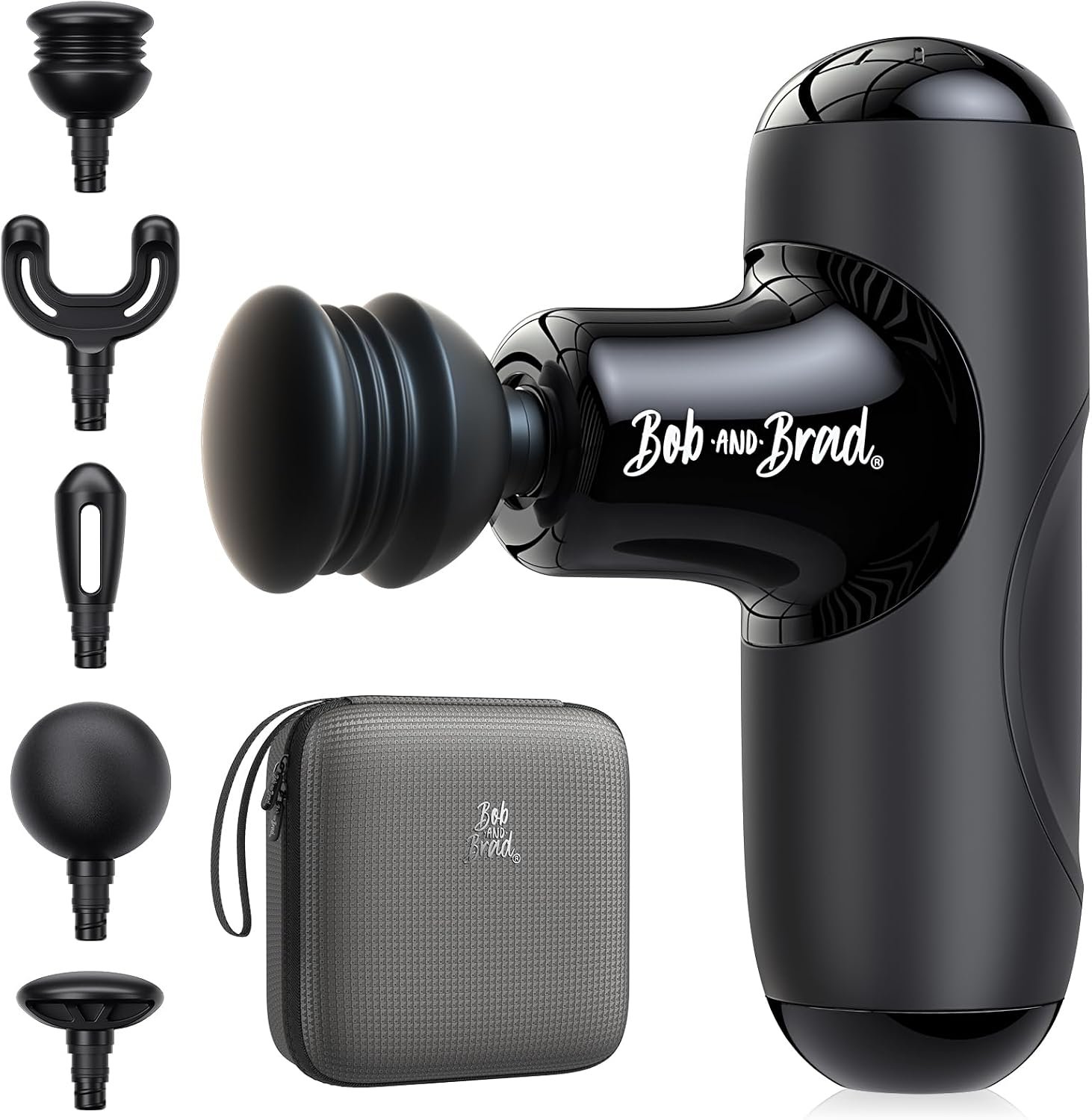 BOB AND BRAD Q2 Mini Massage Gun, Pocket-Sized Deep Tissue Massager Gun, Portable Percussion Muscle Massager Gun, Ultra Small & Quiet Muscle Massage Gun for Muscle Recovery with Carry Case