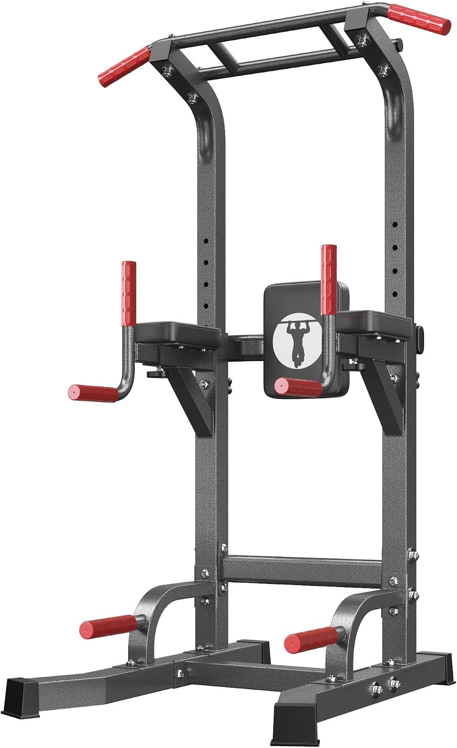 SogesHome Power Tower Pull Up Bar Dip Stand, 10 Adjustable Height Free Standing Assistive Trainer Dip Station, Multi-Function Strength Training Fitness Workout Station for Home Gym Fitness Equipment