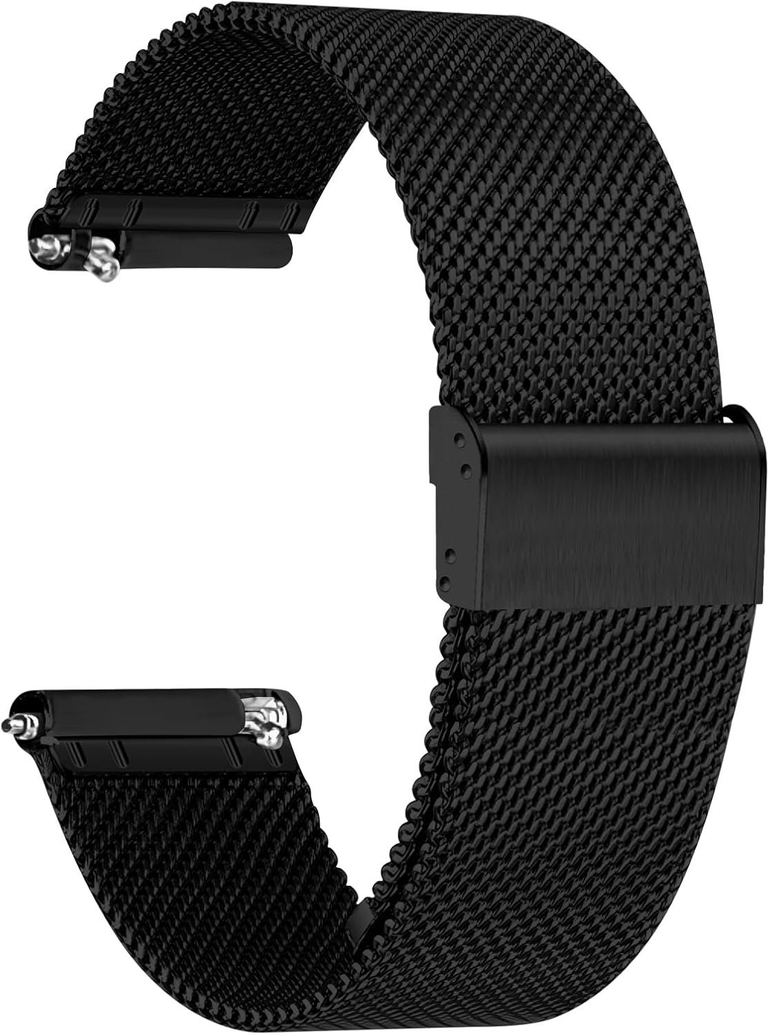 TStrap Mesh Watch Band Metal – Black Quick Release Watch Bands for Men Women – Stainless Steel Smart Watches Strap Bracelet Replacement – 10mm 12mm 14mm 16mm 18mm 20mm 22mm