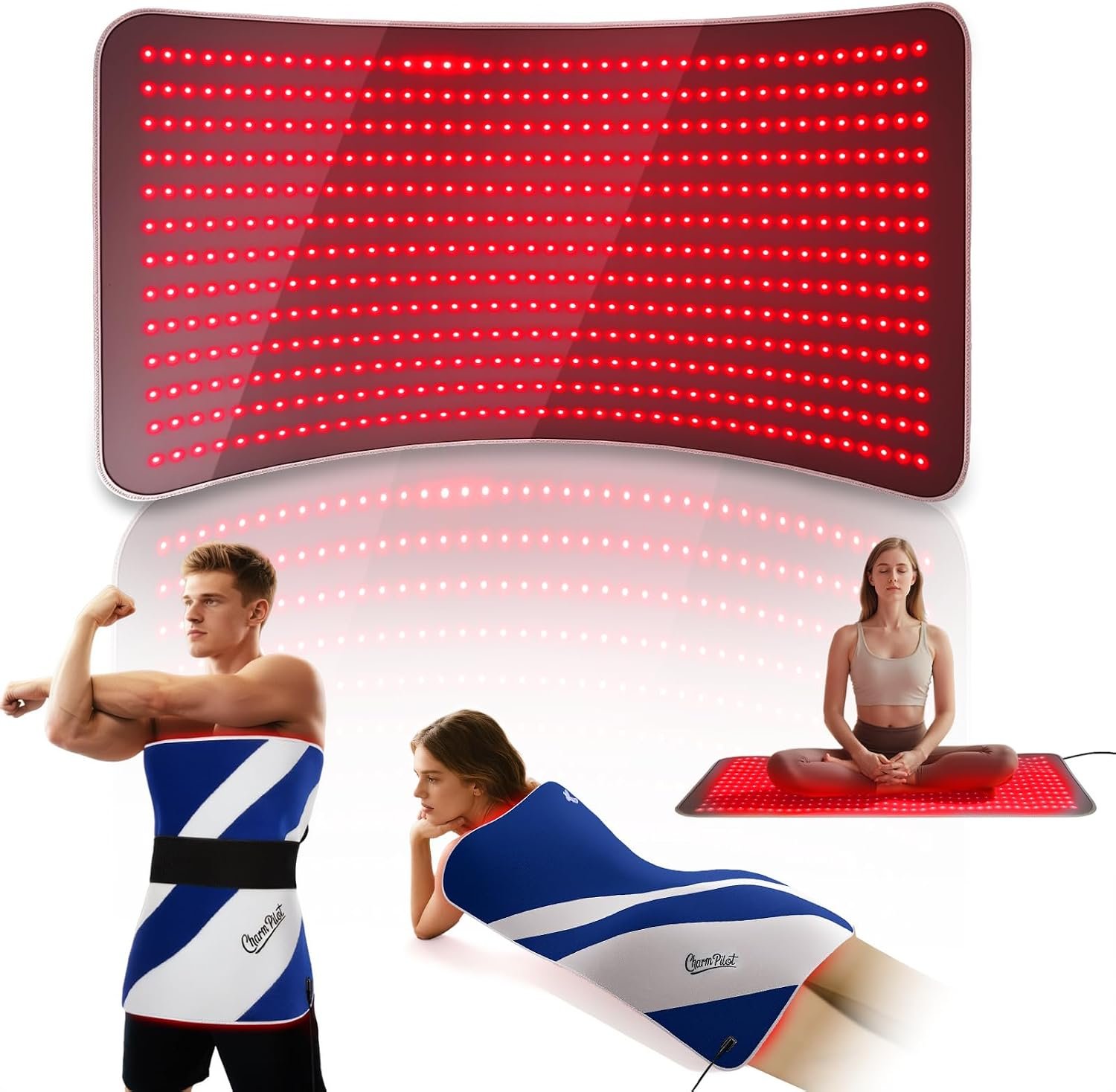 Red Light Therapy Mat for Body, 39″ x 23″ Large Size Near Infrared Red Light Therapy Pad Full Body, 660nm&850nm(520 LEDs), Adjustable Timer and Power Levels