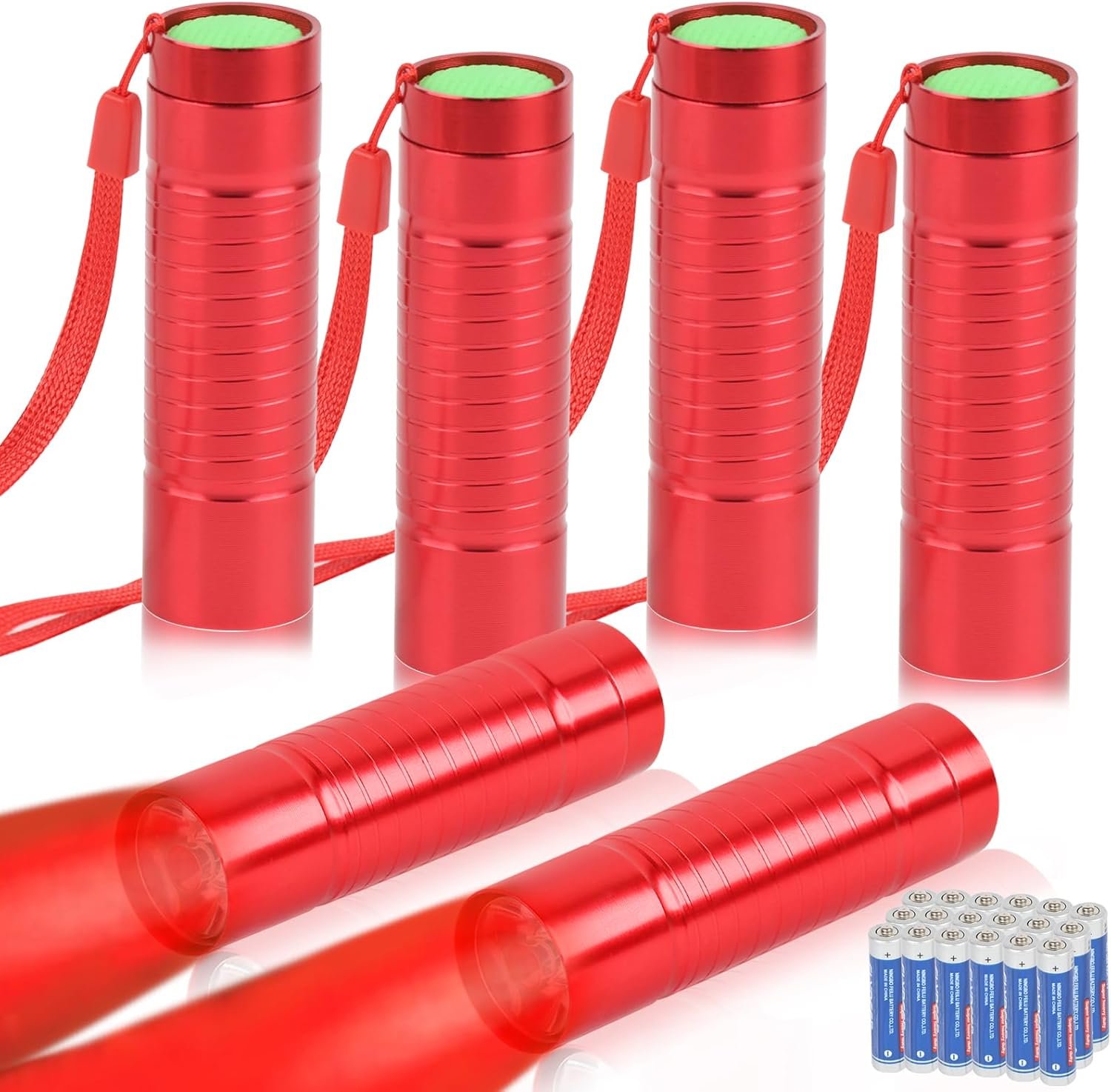6 Pack Red Light Flashlight Mini, Small LED Red Flashlights Torch for Astronomy, Aviation, Night Observation and Animal Observation