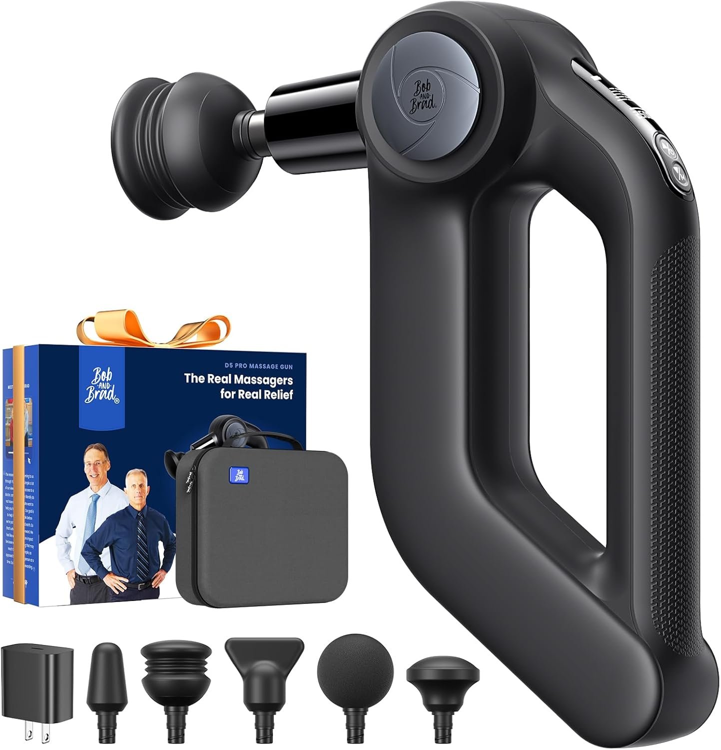 BOB AND BRAD D5 Pro Massage Gun with 13mm Amplitude, FSA-HSA Eligible, Professional Deep Tissue Percussion Massage Gun, Ergonomic D-Handle for Effortless Muscle Pain Relief, Birthday Gift for Men