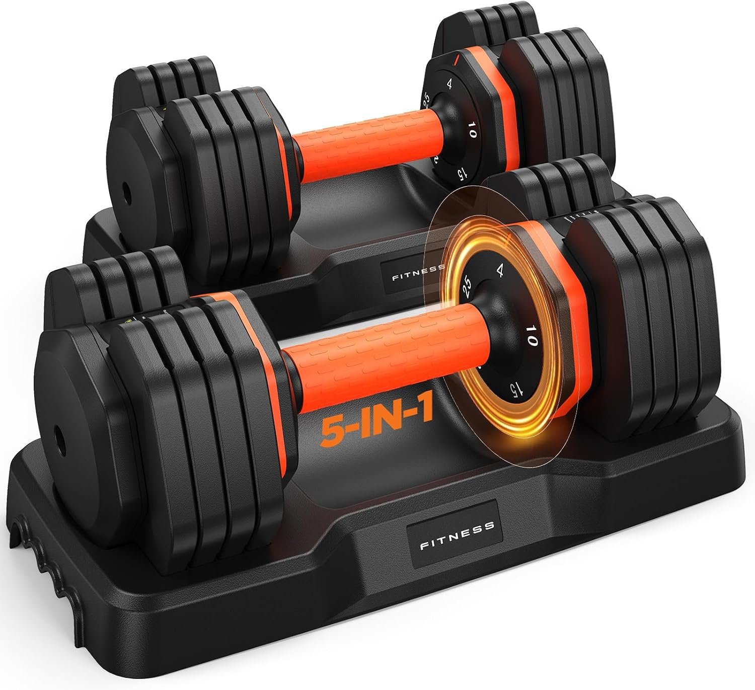 2026 FDB2 Updated Adjustable Dumbbell Set of 2, 110lbs/50lbs Weights Dumbbell Set with Storage Box, 25lbs/55lbs Adjustable Weights with Anti-slip Silicone Grip, Weight Set For Home Gym Suit both Men and Women