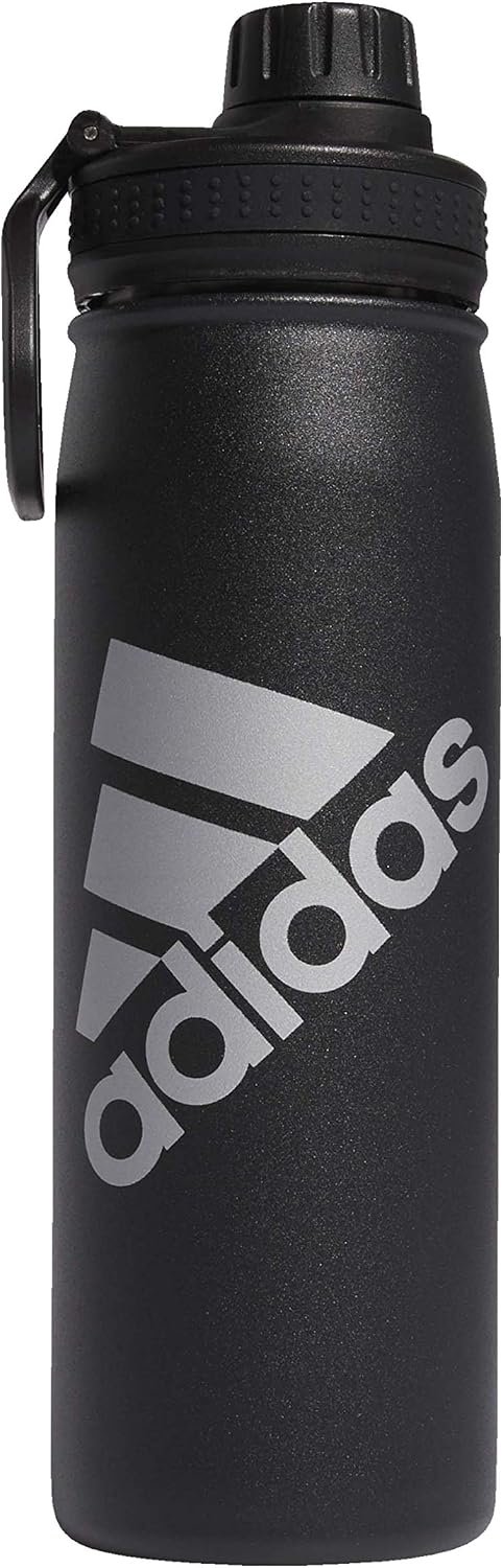 adidas Stainless Steel Metal Water Bottle 20 oz (600 mL) Screw Cap