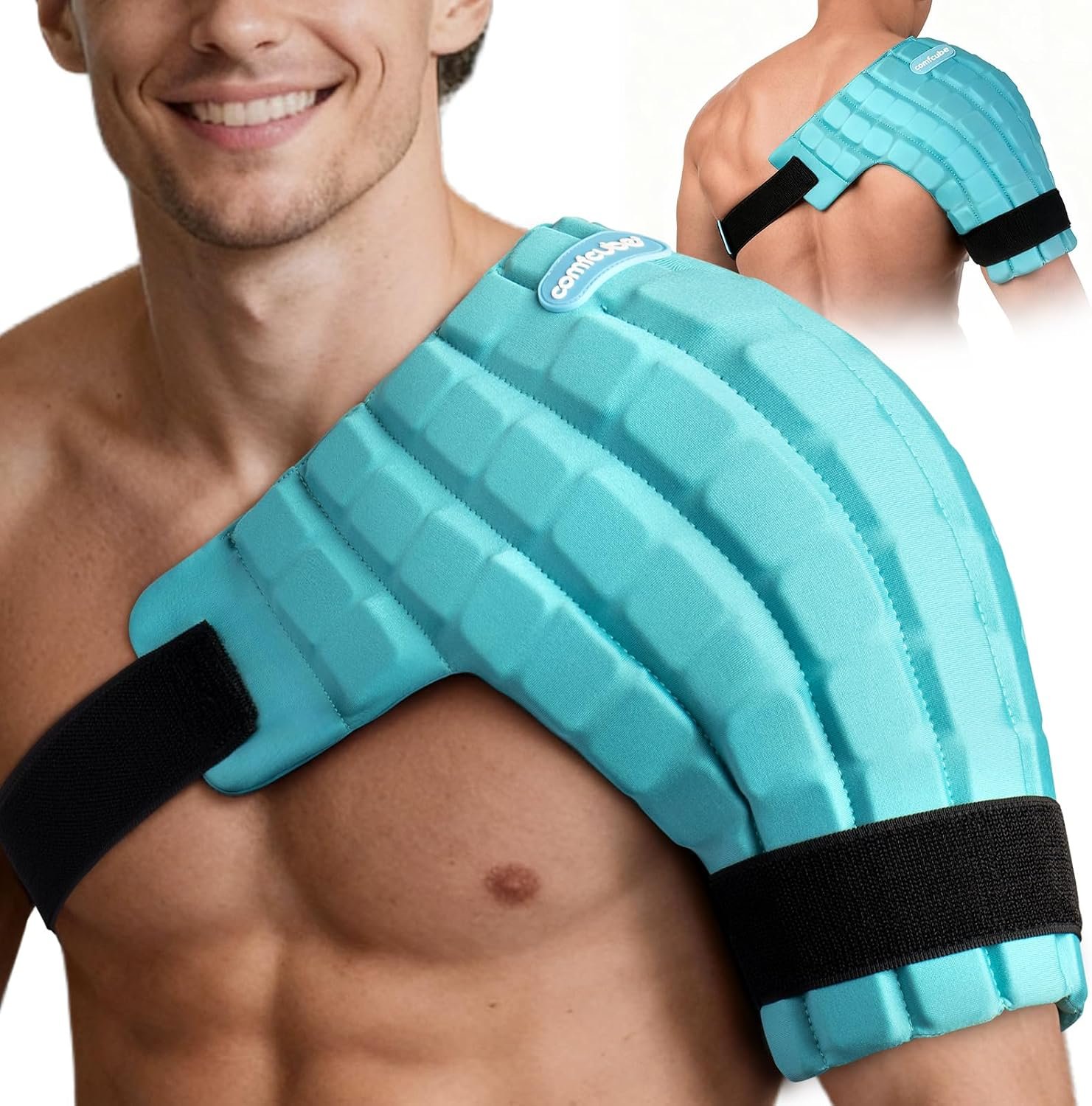 Shoulder Ice Pack Wrap, 2 Hours Long Lasting Rotator Cuff Cold Therapy Compress Flexible Shoulder Ice Pack for Injuries Reusable, FSA Eligible, Cold Pack for Tendinitis, Surgery, Swelling