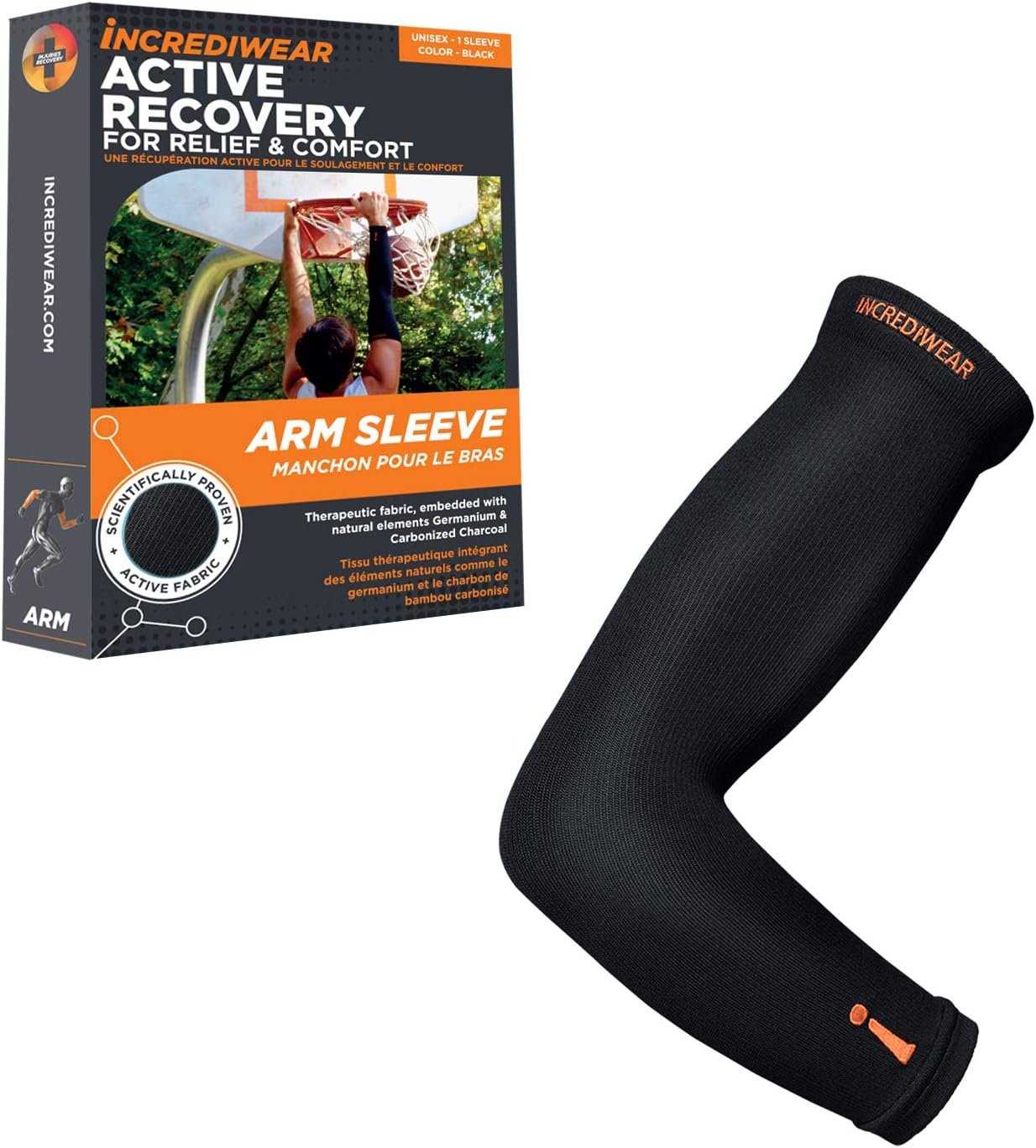 Incrediwear Arm Sleeve – Infrared Arm Sleeves for Men & Women, Arm Support | Muscle Recovery & Muscle Pain Relief for Tennis Elbow Tendonitis, Arm Sleeves for Baseball, Basketball, Football, Working Out