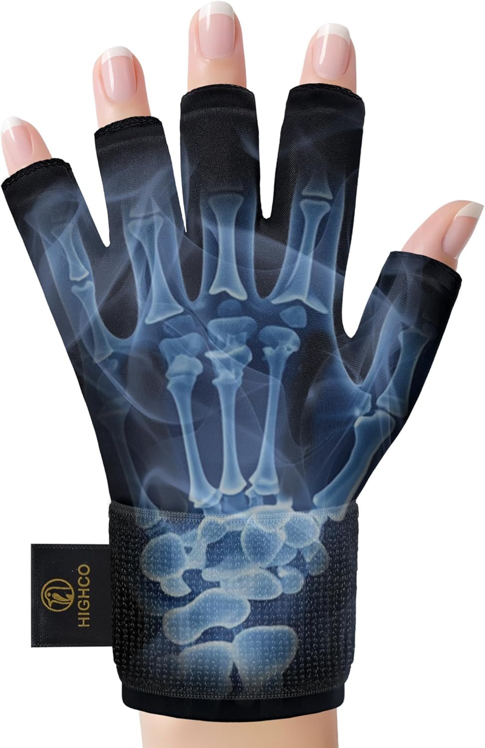 highco Compression Hand ICE Pack Glove for Arthritis Pain Relief Adjustable Wrist Strap ICE Pack Wrap for Hand and Fingers,Cooling ICE Packs Glove for Women and Men,Tendonitis, Swelling