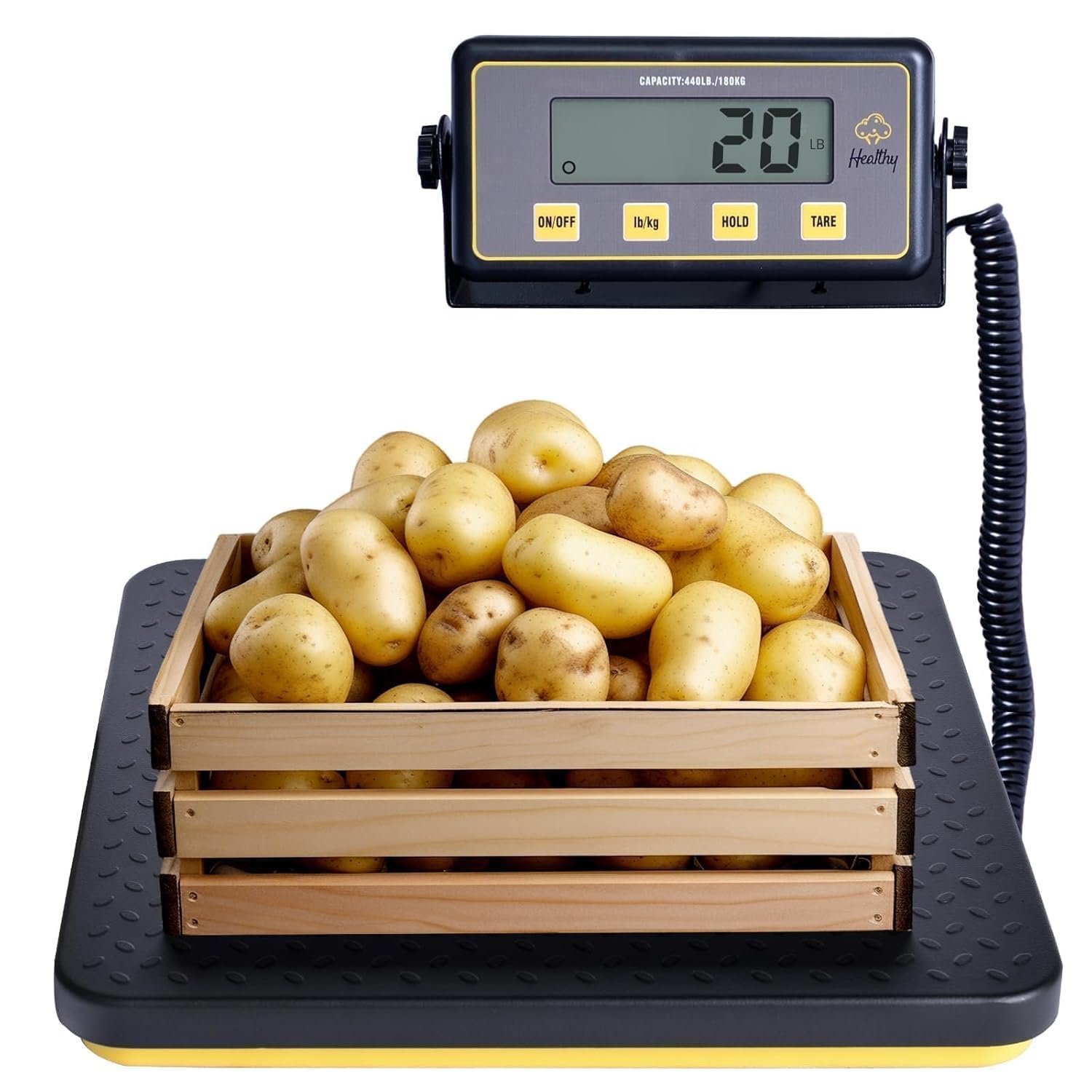 400lbs Commercial Scale Digital Receiving Scale with Anti-Slip Aluminum Platform, High Accuracy Food Scale with Hold/Tare/Auto-Off, Kitchen Scale with LCD Display for Restaurant/Cater