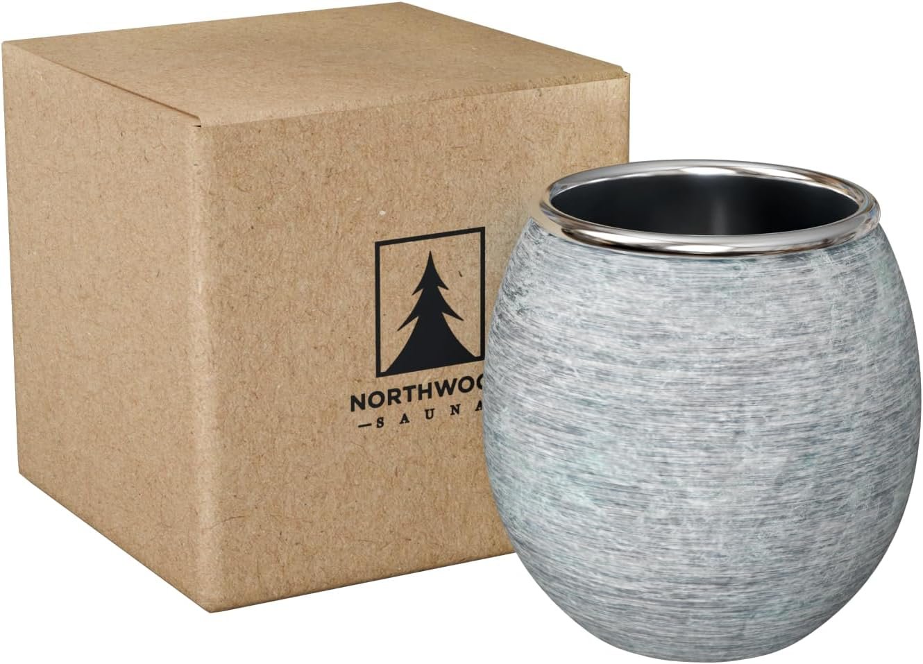 Northwood Sauna – Sauna Aromatherapy Stone Cup – Essential Oil Diffuser – Natural Rock with Stainless Steel Bowl
