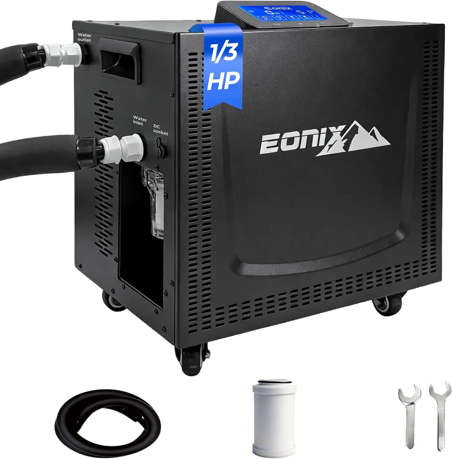 EONIX Upgrade 1/3 HP Cold Plunge Chiller,Ice Bath Water Chiller for Cold Plunge Tubs,42°F Cold Plunge Cooling System,Built-in Filter & Pump, Insulated Hoses,Ideal for Ice Bath Recovery,110V