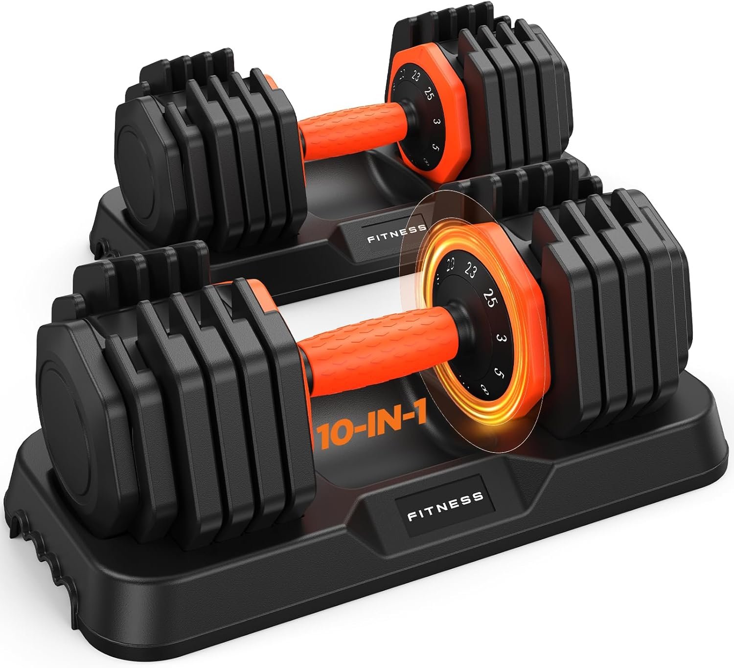 2026 FDB2 Updated Adjustable Dumbbell Set of 2, 110lbs/50lbs Weights Dumbbell Set with Storage Box, 25lbs/55lbs Adjustable Weights with Anti-slip Silicone Grip, Weight Set For Home Gym Suit both Men and Women