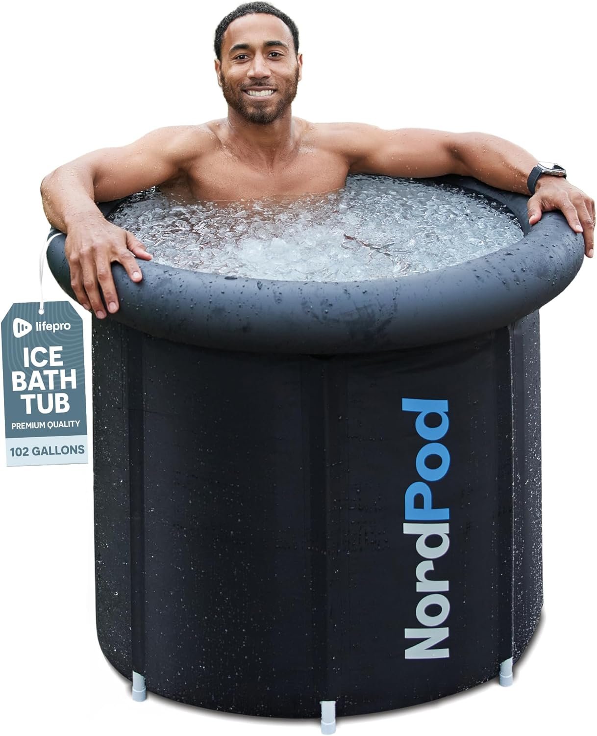 LifePro NordPod Recovery Ice Tub – Portable Cold Plunge Tub for Ice Bath Recovery & Cold Water Therapy – Ice Bath Tub for Athletes – Indoor/Outdoor Cold Plunge Tub Outdoor with All-Weather Lid