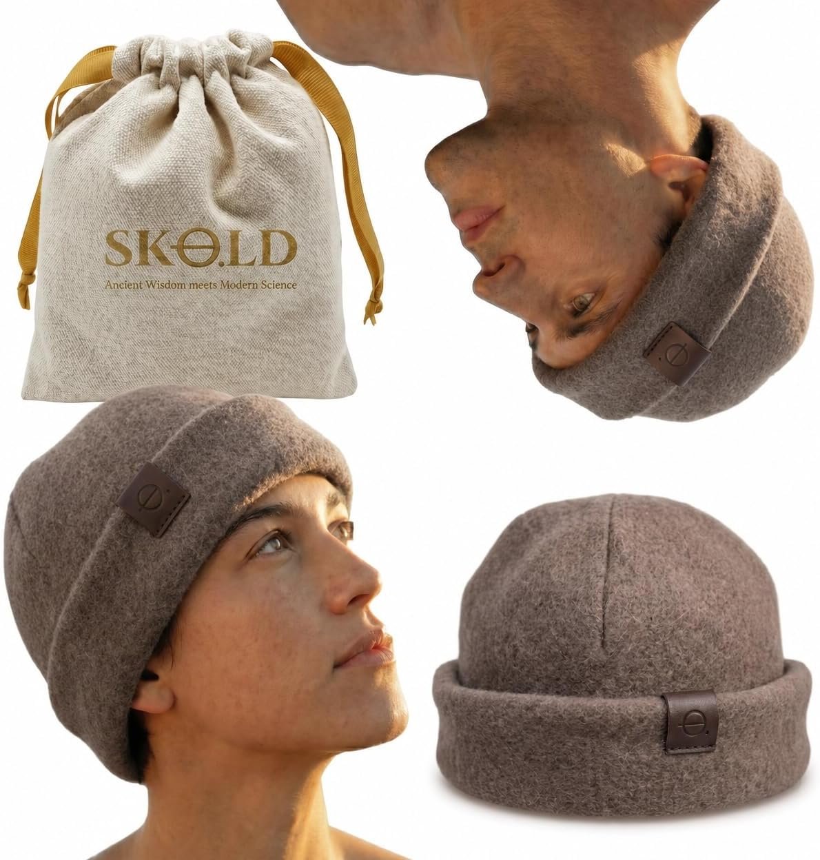 skold Sauna Hat for Women & Men – Merino Wool Felt Sauna Cap with 100% Cotton Bag, Hair Protector for Long Hair, Unisex Banya Hat, Infrared Sauna & Cold Plunge, One Size, Eco-Friendly