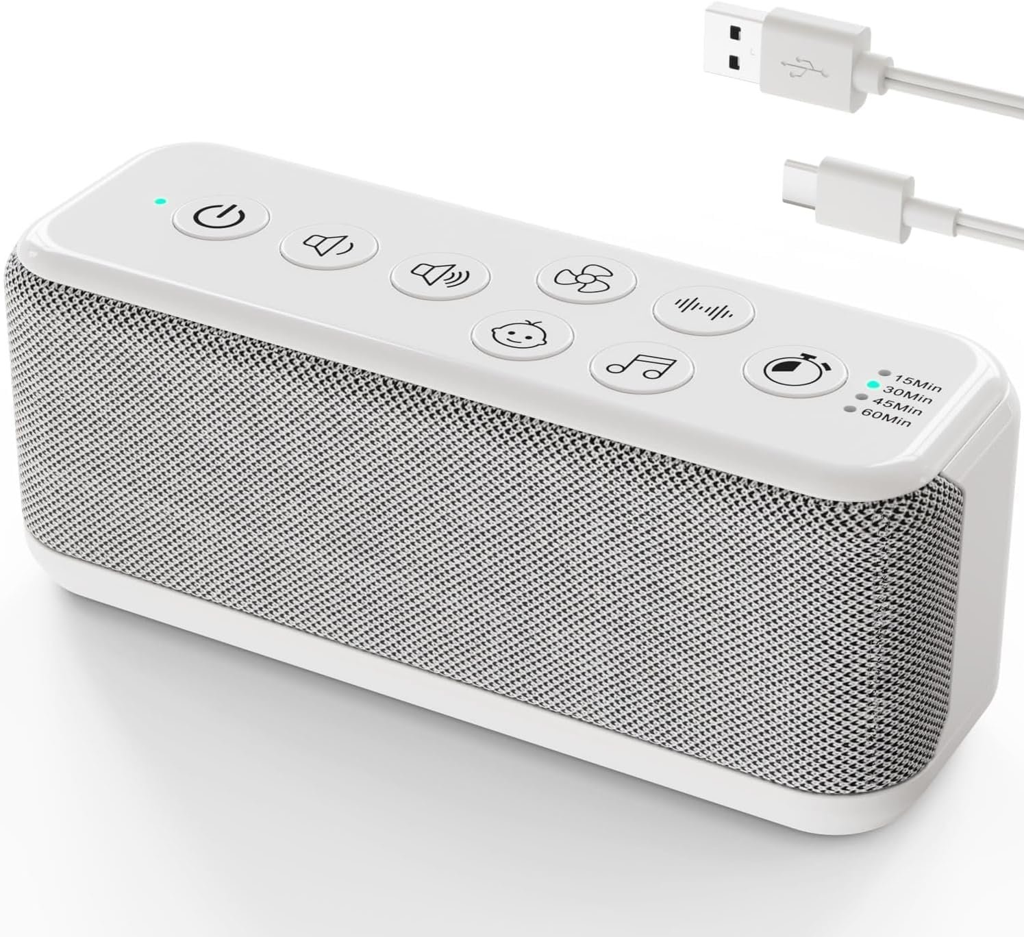 OnLyee White Noise Machine for Office Privacy, USB Rechargeable Sound Machine with 42 Non-Looping Sounds, Auto-Off Timer for Focus, Sleep and Travel