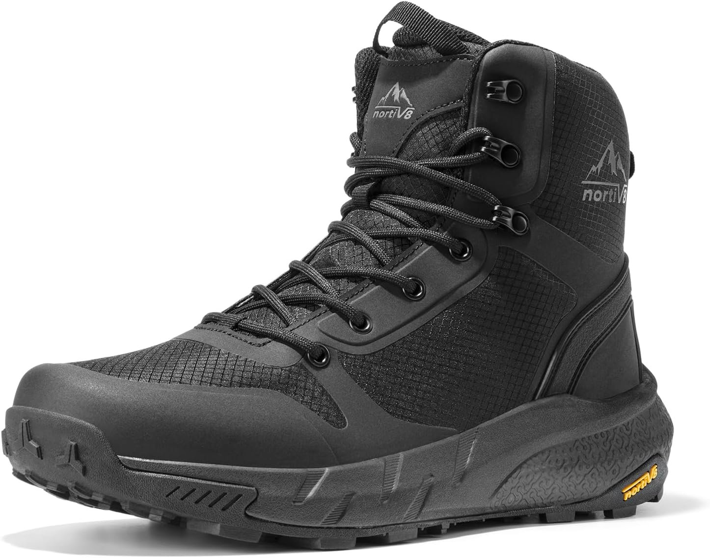 NORTIV 8 Men’s Military Tactical Boot Lightweight Comfortable Boots for Work All Day Side Zipper Motorcycle Combat Hiking Boots Metrostrike(8-9 Inches)