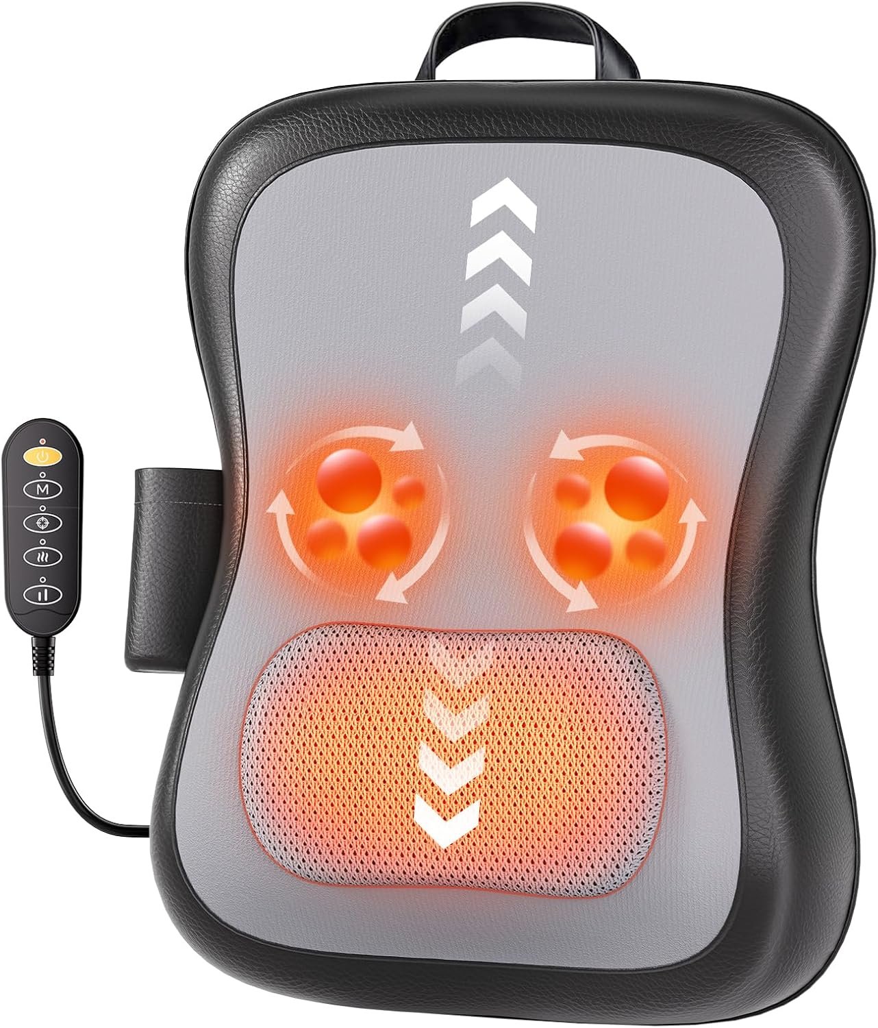 Shiatsu Back and Neck Massager for Pain Relief Deep Tissue, Up and Down Rolling Back Massager with Heat, 3D Kneading Massage for Office Home, Birthday Gifts for Women Men Mom Dad