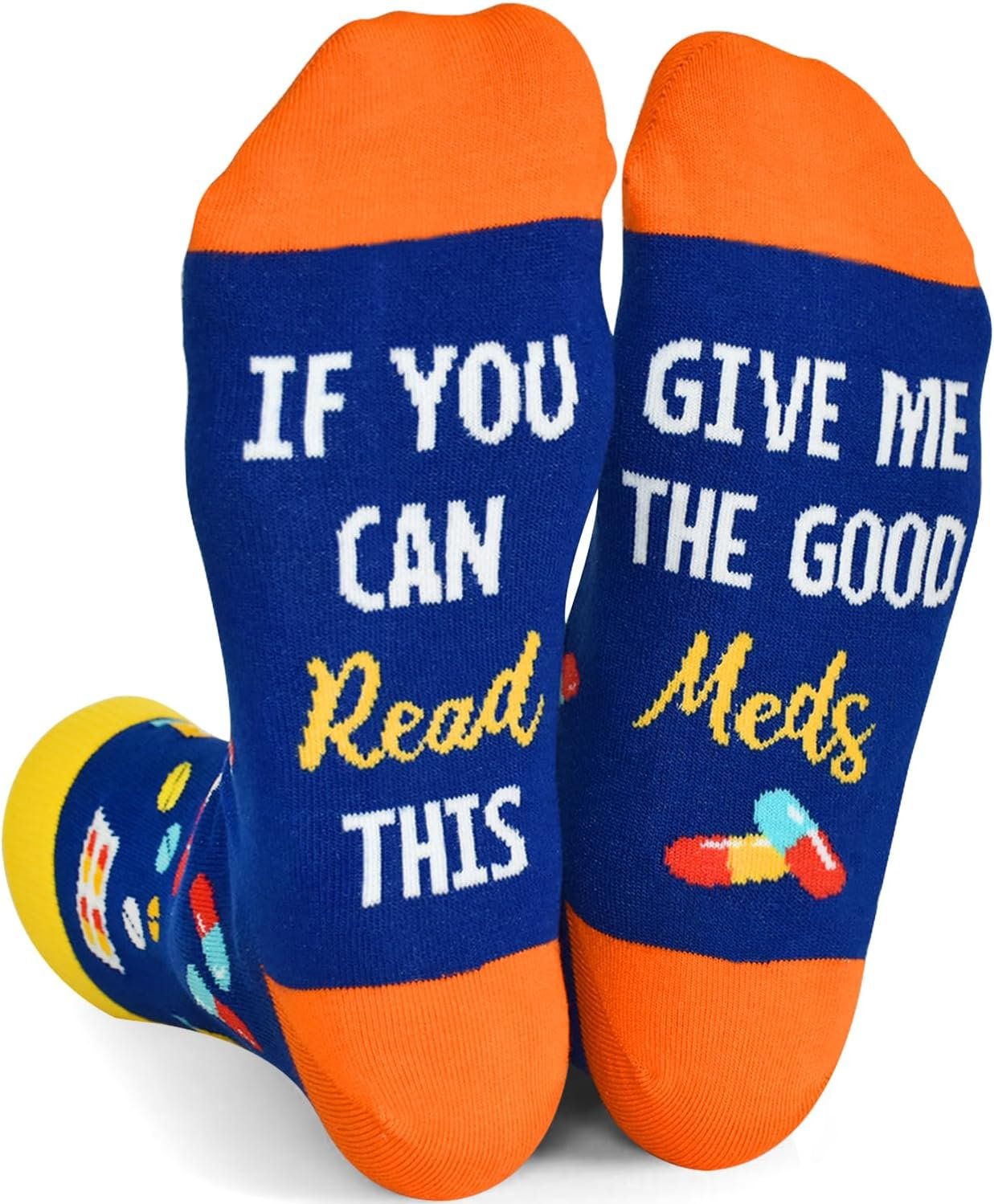 GOLIN Novelty Birthday Christmas Gifts for Men Women – Funny Saying Crew Socks Silly Funky Dress Socks