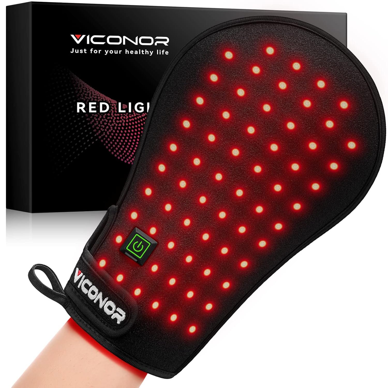 Viconor Red Light Therapy Device for Hands, Infrared-Light-Therapy-Gloves Finger Wrist, Led Near Infrared Carpal Tunnel