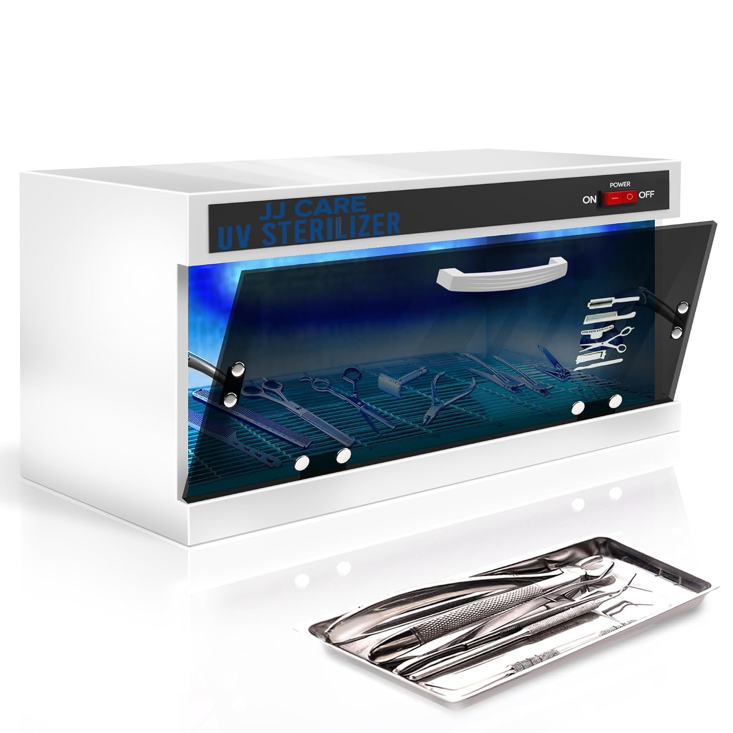 UV Sanitizer Cabinet – 8L Capacity, Manual Timer, Professional Tabletop UV Sanitizer Cabinet for Salon, Spa, Office & Home Use, 99% Sanitization Efficiency