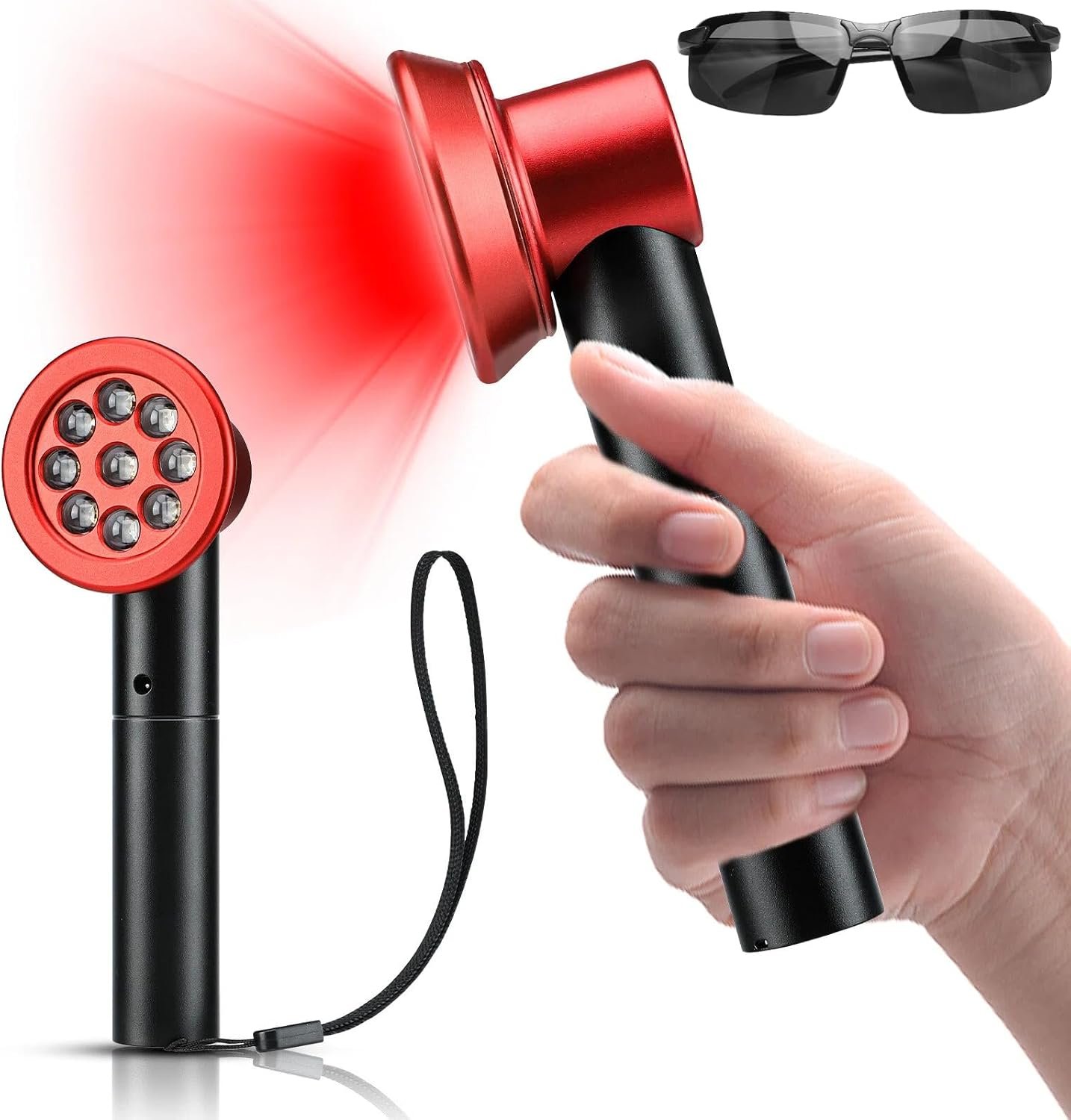 Red Light Therapy, Portable Handheld LED Light Therapy Device, 3 Modes, 630/660/850 nm Wavelengths, for Deep Relief of Muscle and Joint Pain in the Body, Facial Skin Care (Medium)