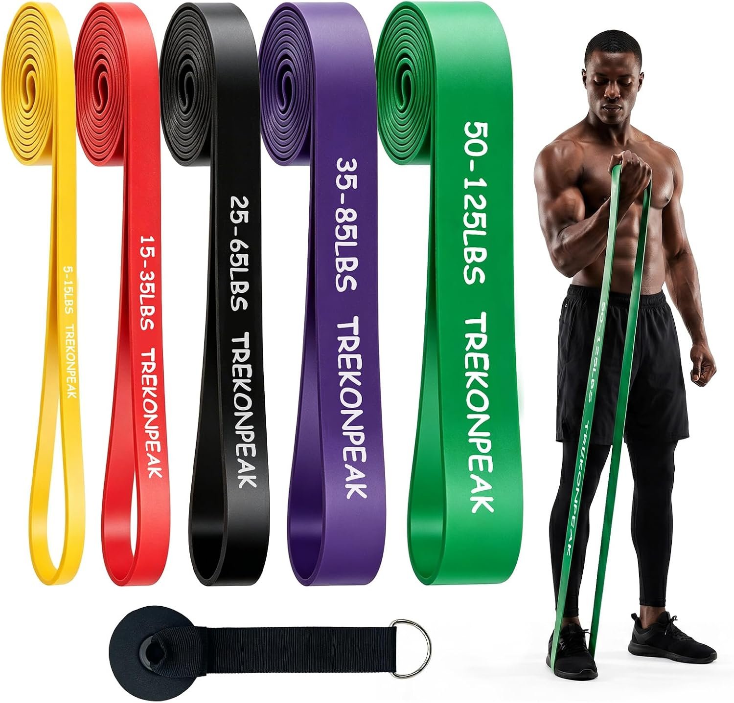 Resistance Bands for Working Out, 5-Levels Exercise Band Set, Pull Up Assistance Bands-Strength Training Physical Therapy Stretching Women Men Home Gym