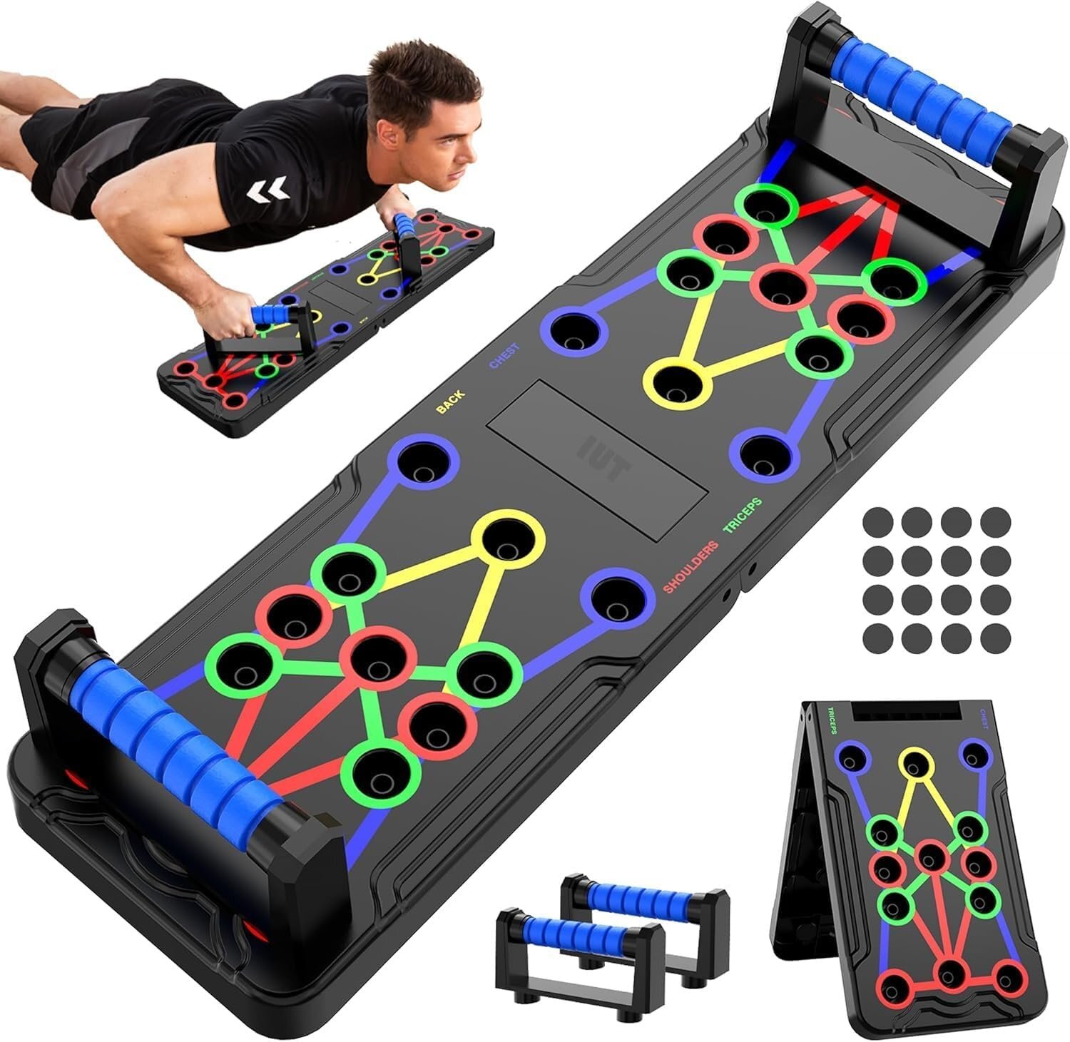 Berleng Push Up Board – 36-in-1 Foldable Pushup Fitness Stand for Portable Strength Training. Rugged, Stable Equipment for Home Gym Workout for Men & Women