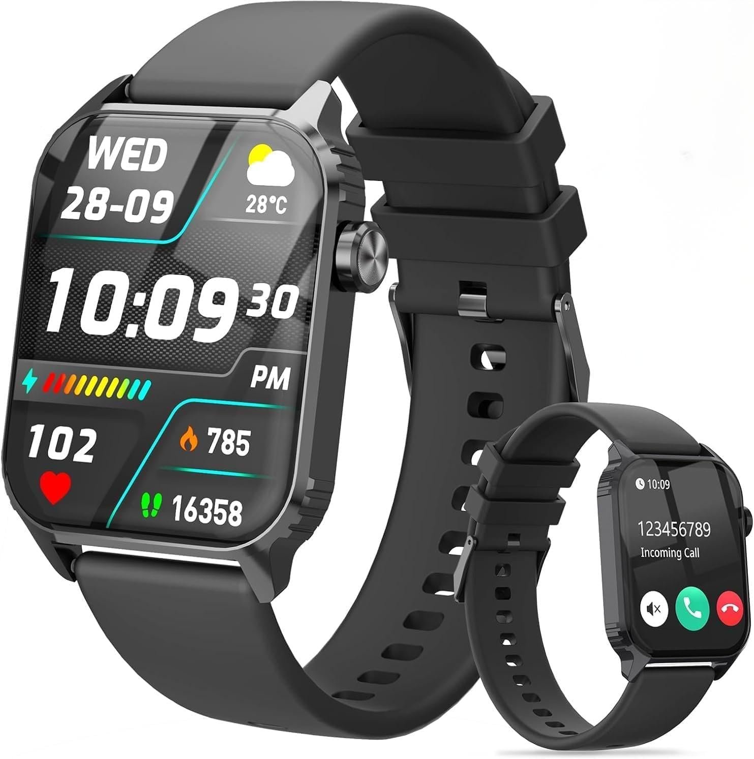 Smart Watch for Men, 120 Sports Modes Smartwatch with 1.83″ HD, Alexa Built-in, Heart Rate/Sleep Monitor, IP67 Waterproof, Bluetooth Call & Music Control Fitness Watch for iPhone/Android (Black)