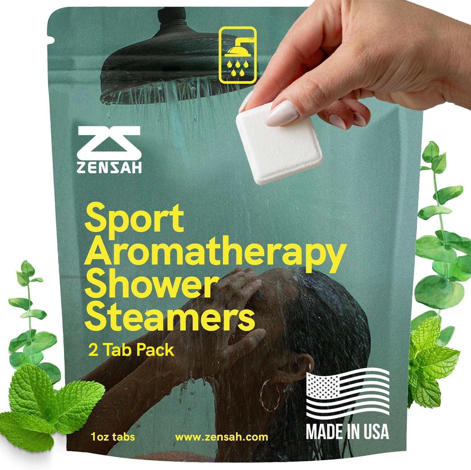Zensah Sport Shower Steamers – Relaxing Aromatherapy, USA Made with Natural Eucalyptus Essential Oil, Travel Friendly, Self Care, Colds, Summer Gifts for Runners and Muscle Recovery