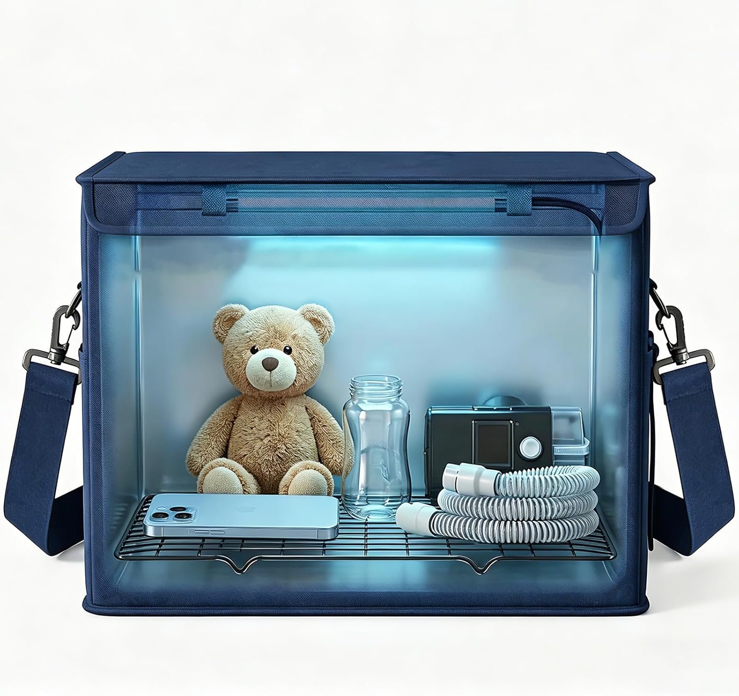UV Light Sanitizer Box Foldable Large Cleaner and Sanitizing Machine with Timer UVC Light Sanitization Bag Household for Cell Phone,Earphones,Plush Toys,Towels,Keys,Brushes and Combs（36L）