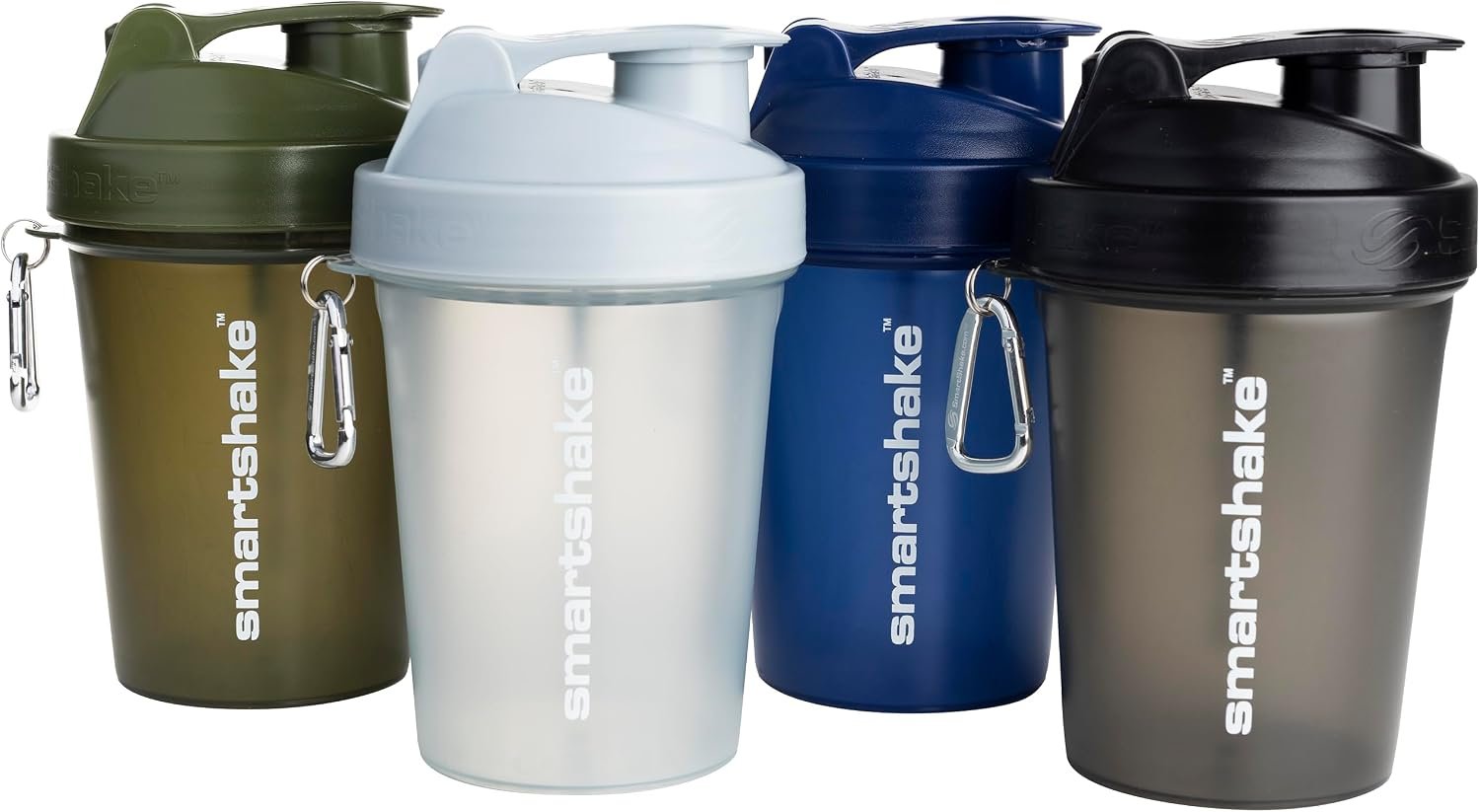 Smartshake Lite 4 Pack 400 ml/13.5 oz Protein Shaker Bottle | Silent Mixing | Leak-Proof Shaker Bottle | Shaker Cups For Protein Shakes | Gym Shaker Bottle | BPA-Free, Dishwasher Safe | Multicolor | 4-Pack