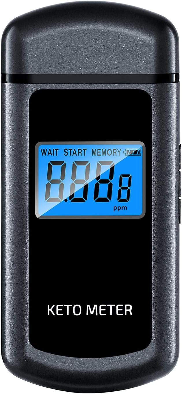 Ketosis Meter Professional Ketone Breath Analyzer for Keto Testing – High-Accuracy Rechargeable Breath Ketone Meter Home Ketone Breath Tester with 10 Mouthpieces – Monitor Fat Burning & Ketosis Levels