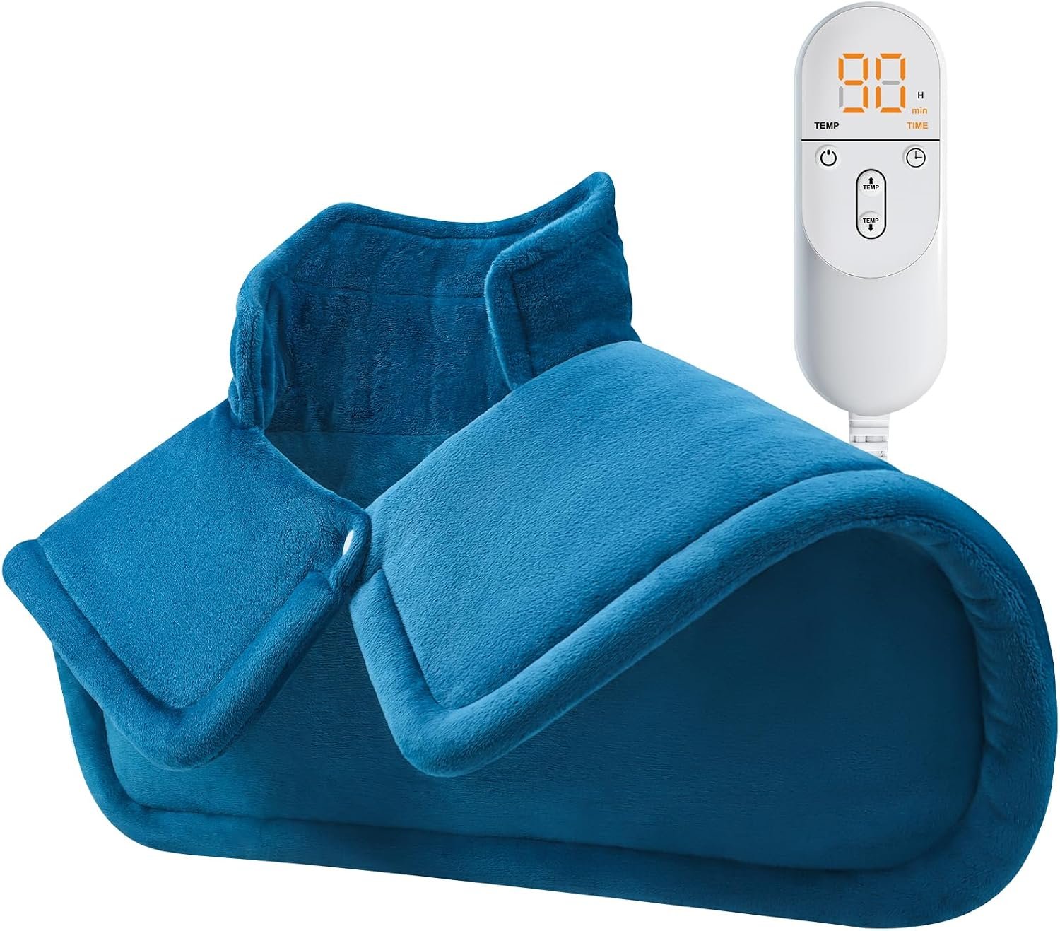 Heating Pad for Neck Shoulders Back, Weighted Heat Pads, Electric Neck Heated Wrap 6 Heat Settings 4 Auto Timer, Anniversary Birthday Gifts for Women Mom Men Dad, Blue