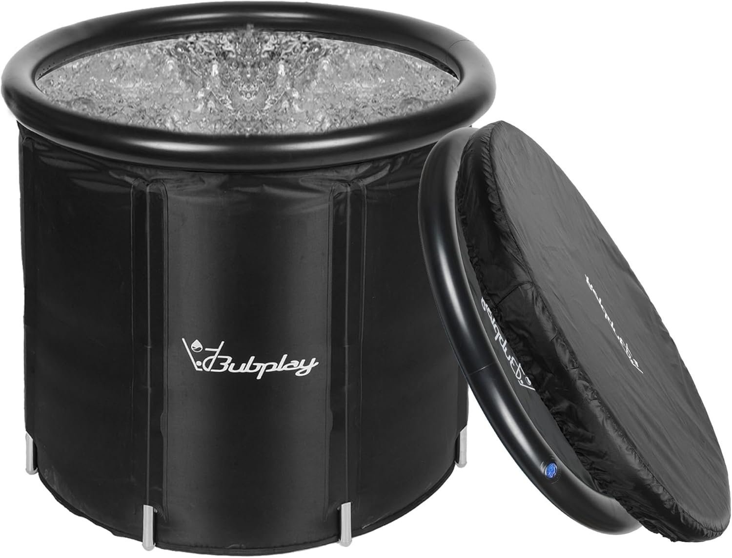 Bubplay Ice Bath Cold Plunge Tub with Cover for Indoor Outdoor for Recovery, Cold Water Therapy, Athletes & Adults -105 Gallons, Black, XL
